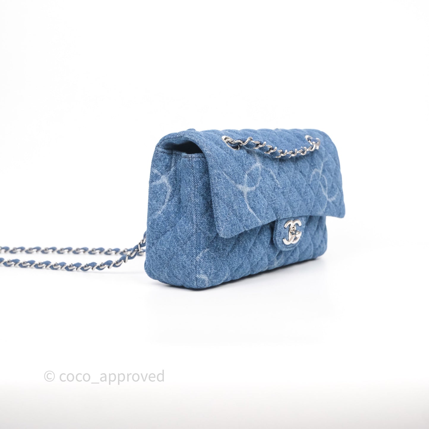 Chanel CC Denim Single Flap Bag Silver Hardware