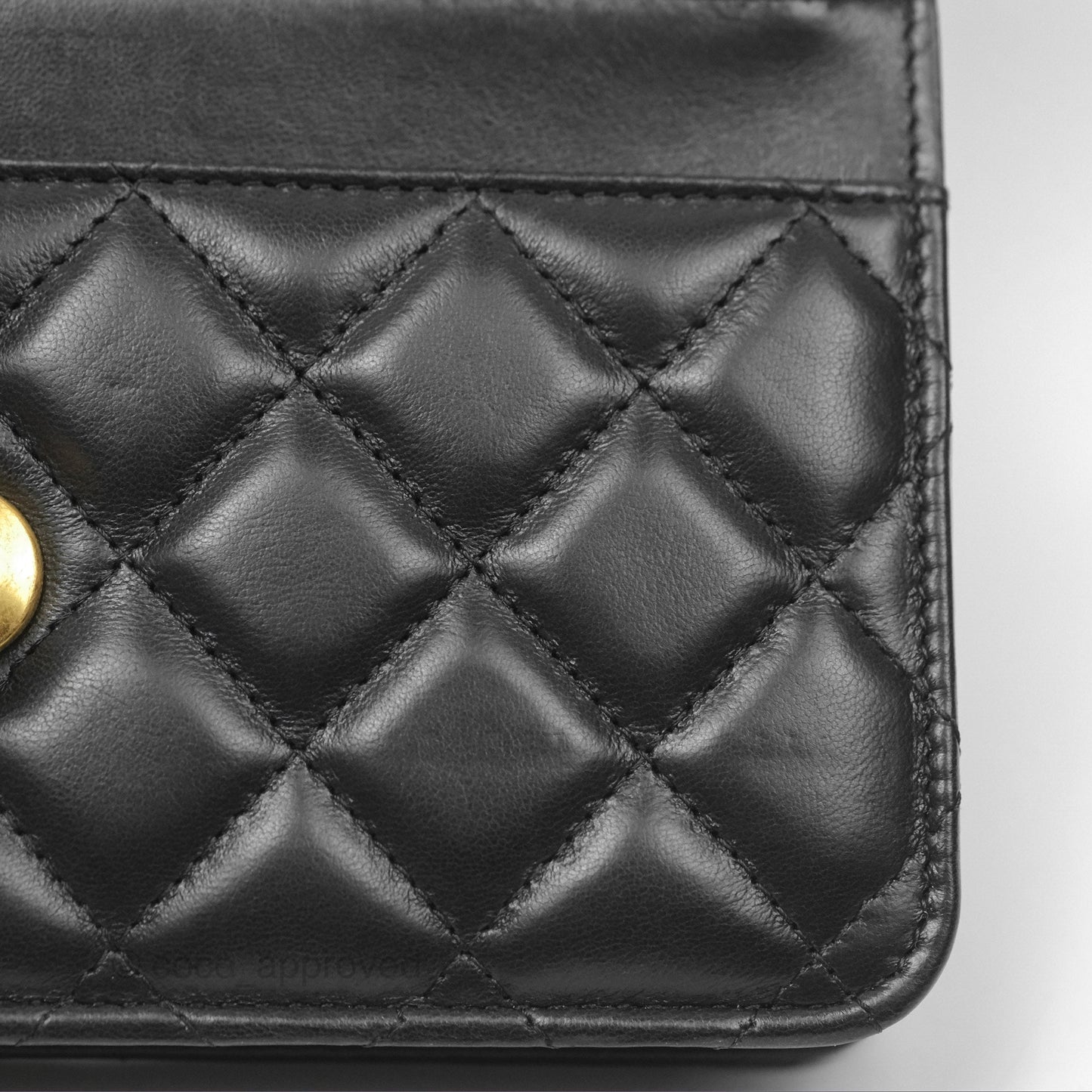 Chanel All Slide Wallet on Chain WOC Adjustable Chain Quilted Black Lambskin 22K