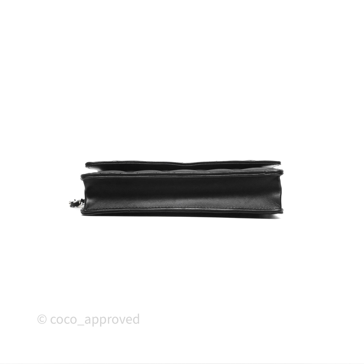 Chanel Quilted WOC Black Lambskin Silver Hardware
