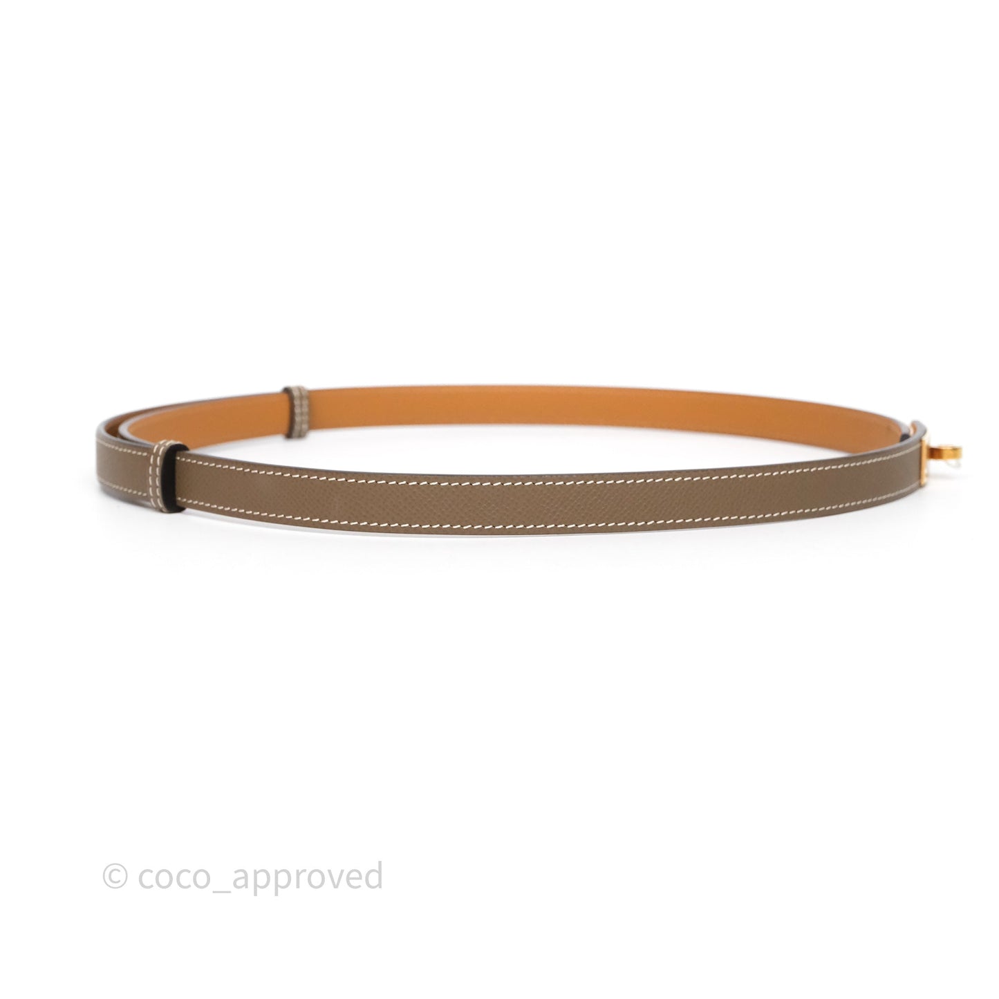 Hermès Kelly Buckle Belt Etoupe 18 Epsom Rose Gold Hardware