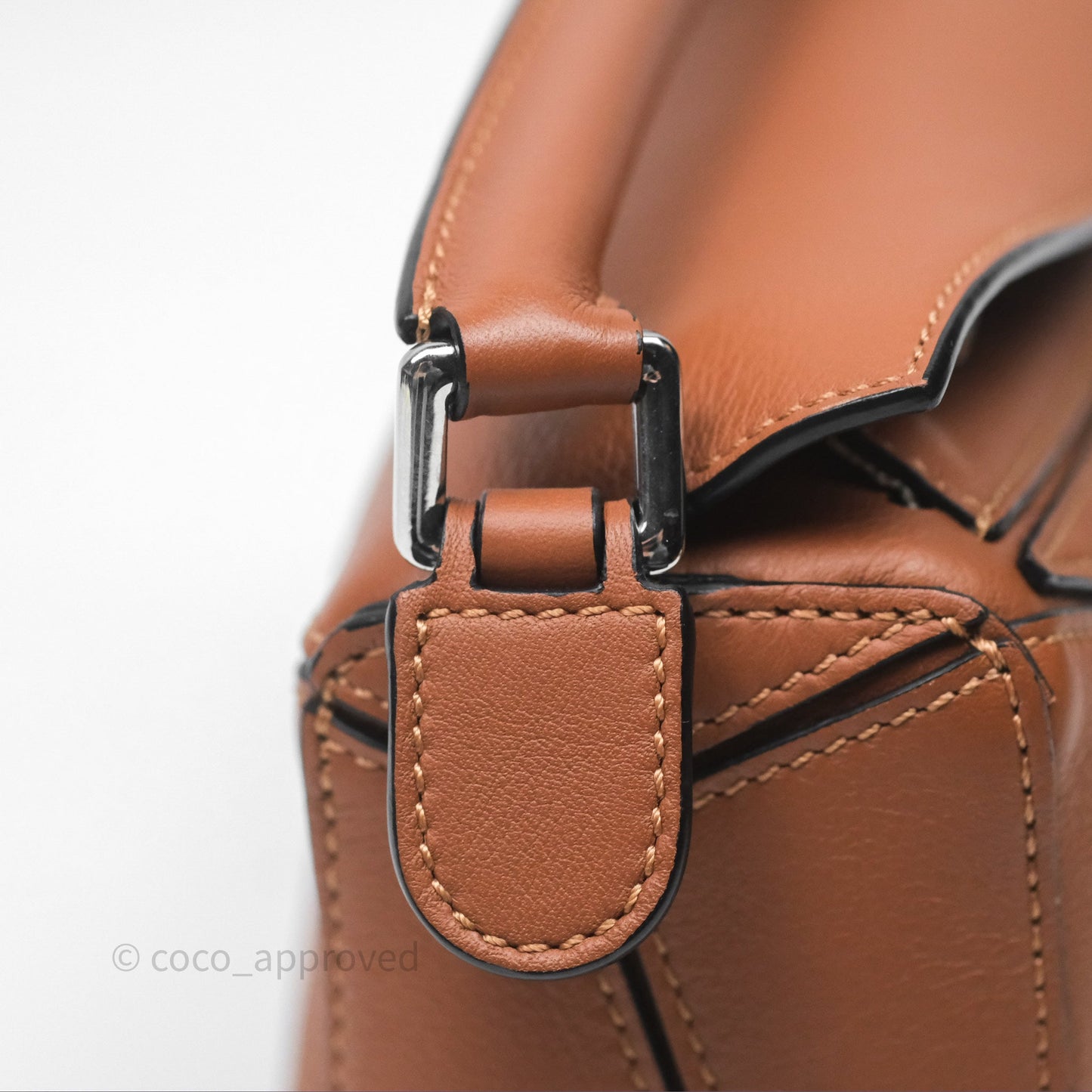 Loewe Mini Puzzle Bag Tan Calfskin Palladium Hardware