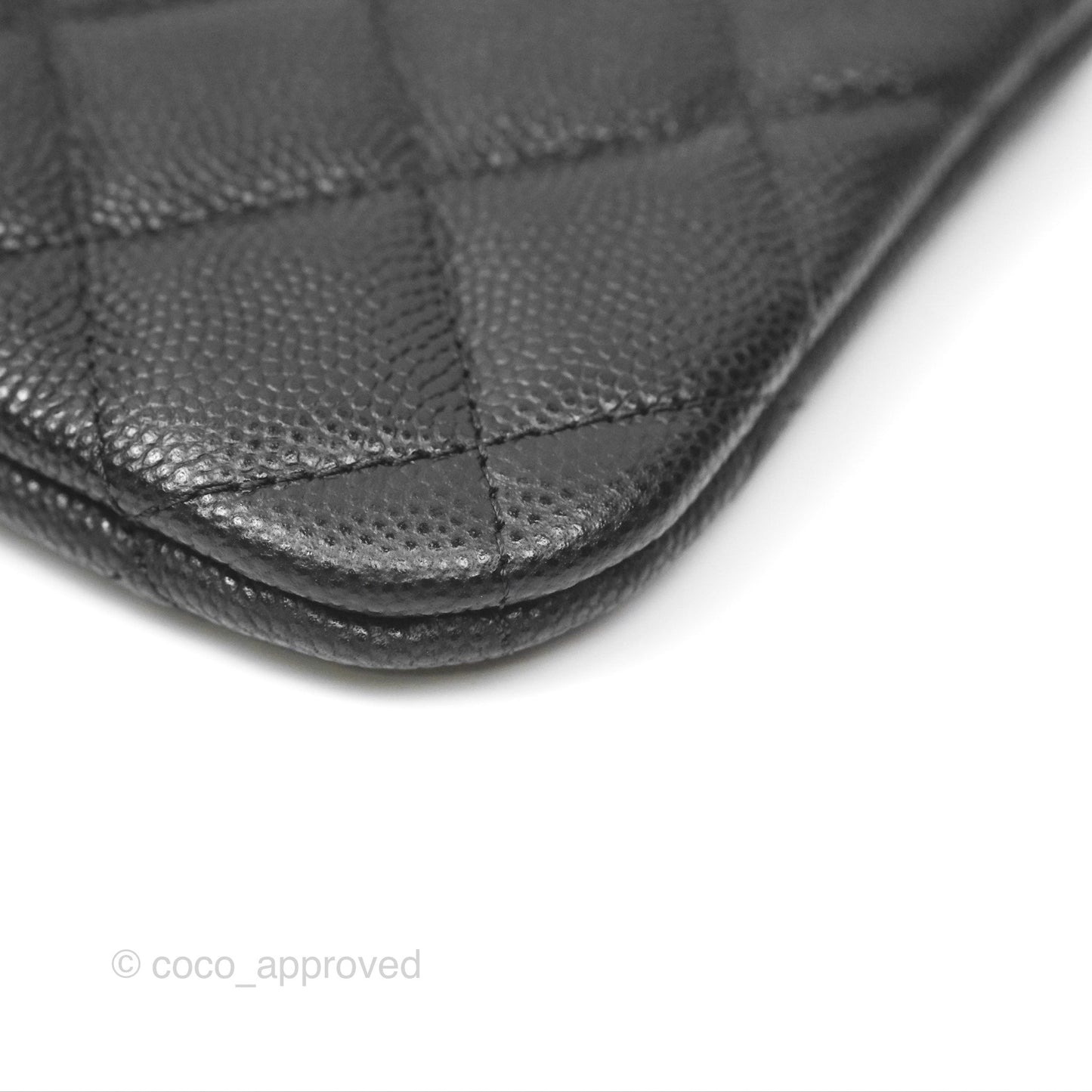 Chanel Mini O Case Quilted Black Caviar Gold Hardware