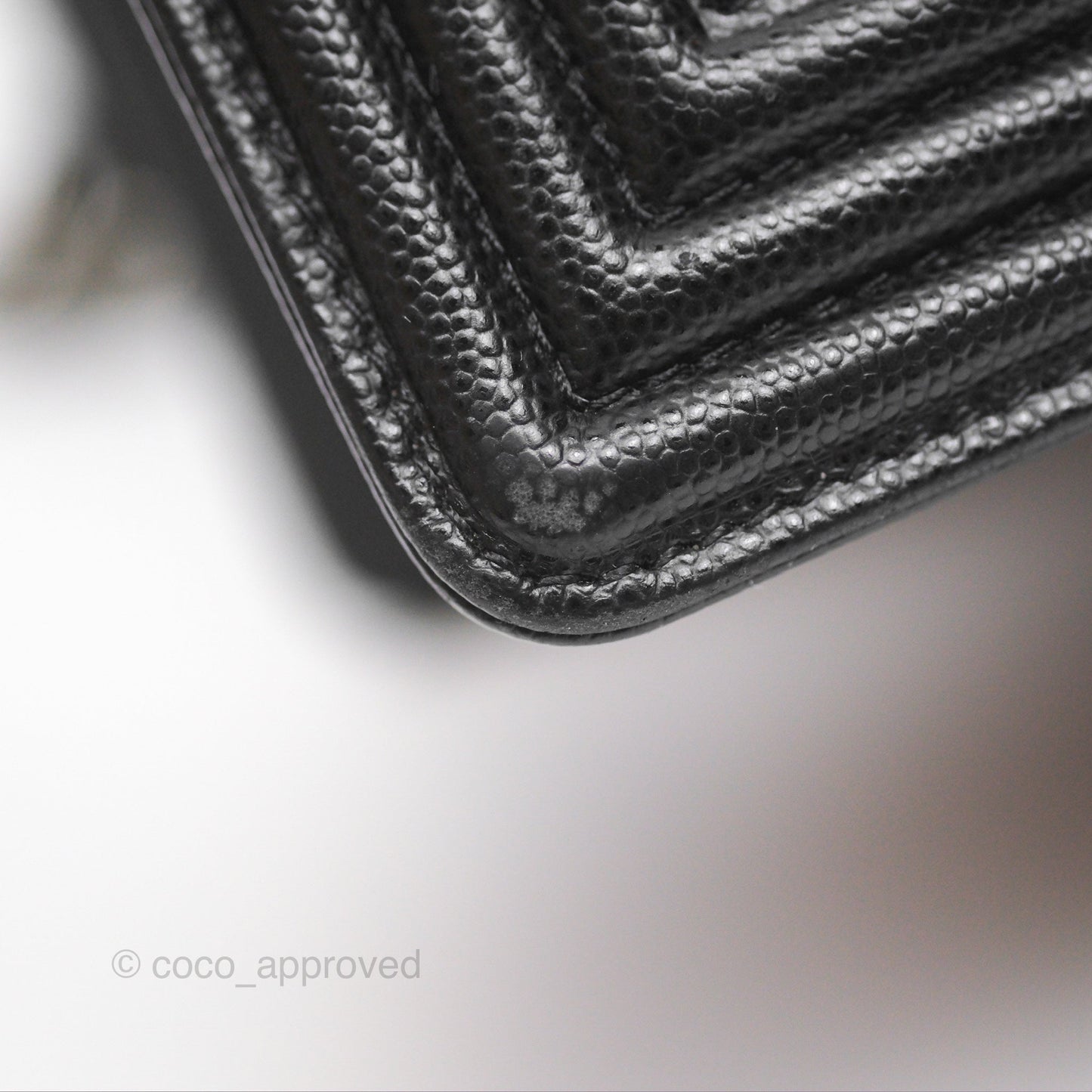 Chanel Medium Boy Quilted Black Caviar Ruthenium Hardware