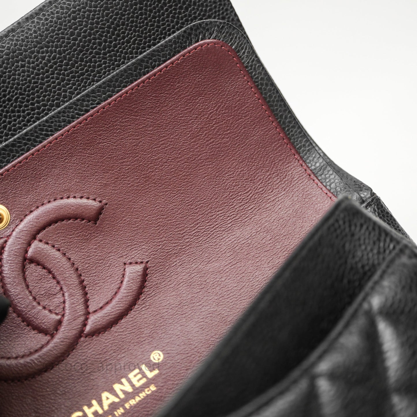 Chanel Classic M/L Medium Flap Quilted Black Caviar Gold Hardware