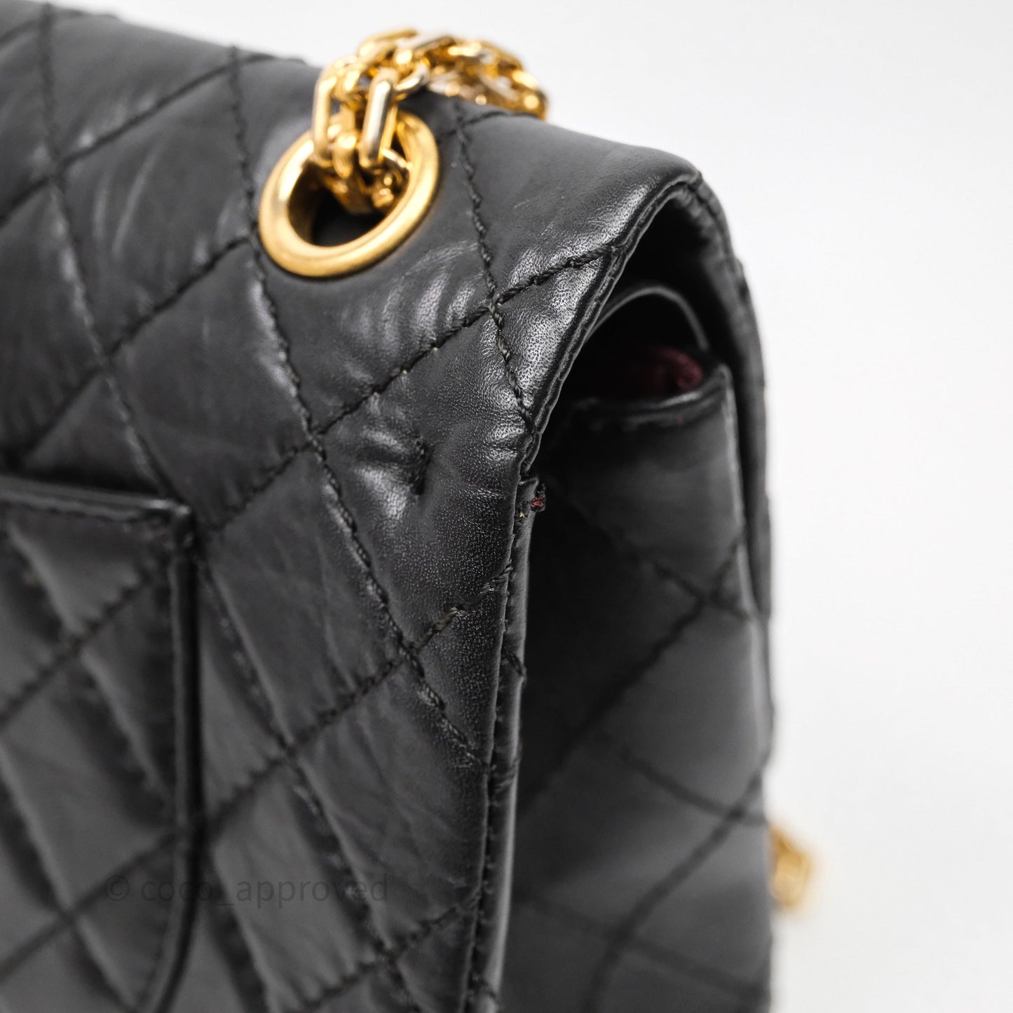Chanel Reissue 225 Flap Black Aged Calfskin Gold Hardware
