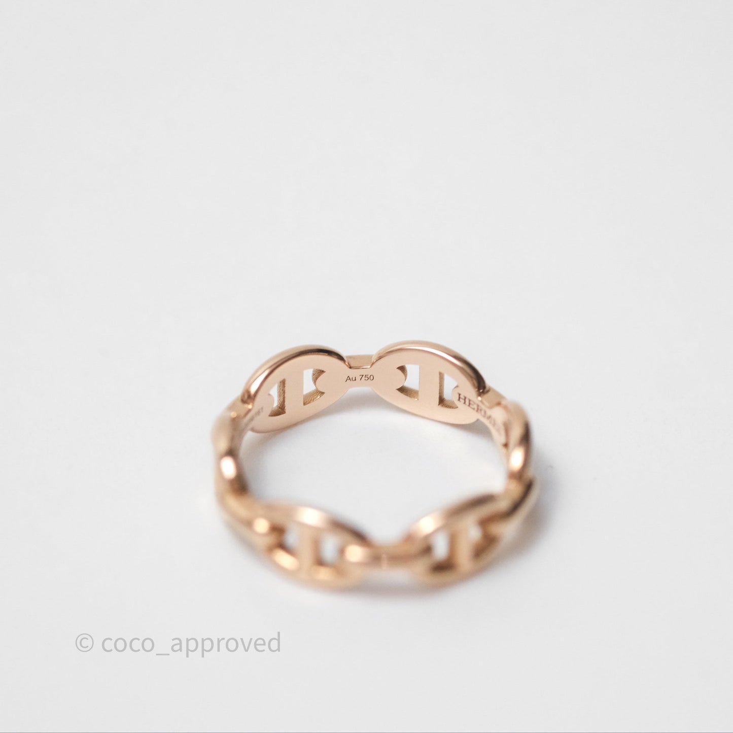 Hermès Chaine d'Ancre Enchainee Band Ring PM Rose Gold 53