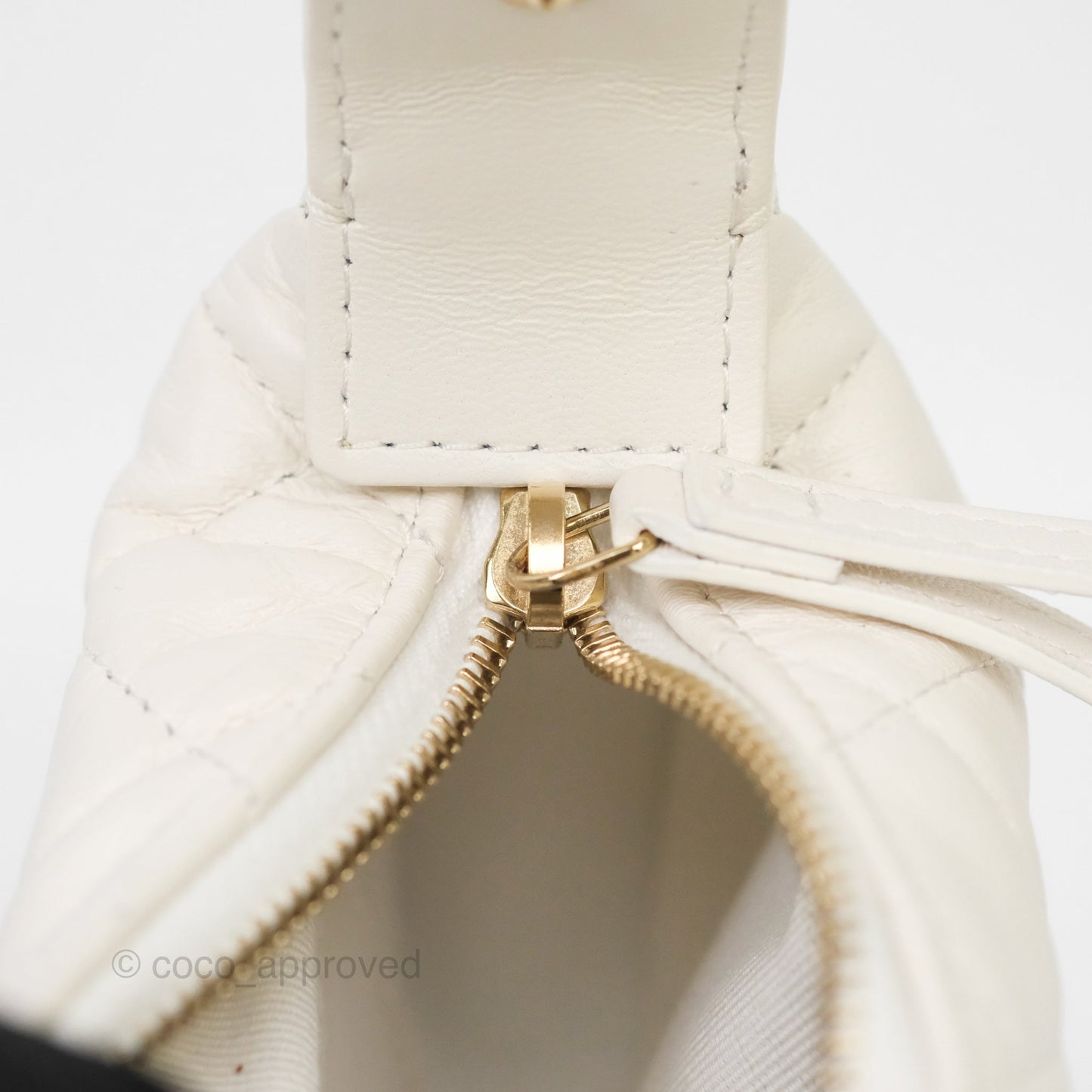 Chanel Chain Around Mini Hobo Pouch White Lambskin Gold Hardware 23C
