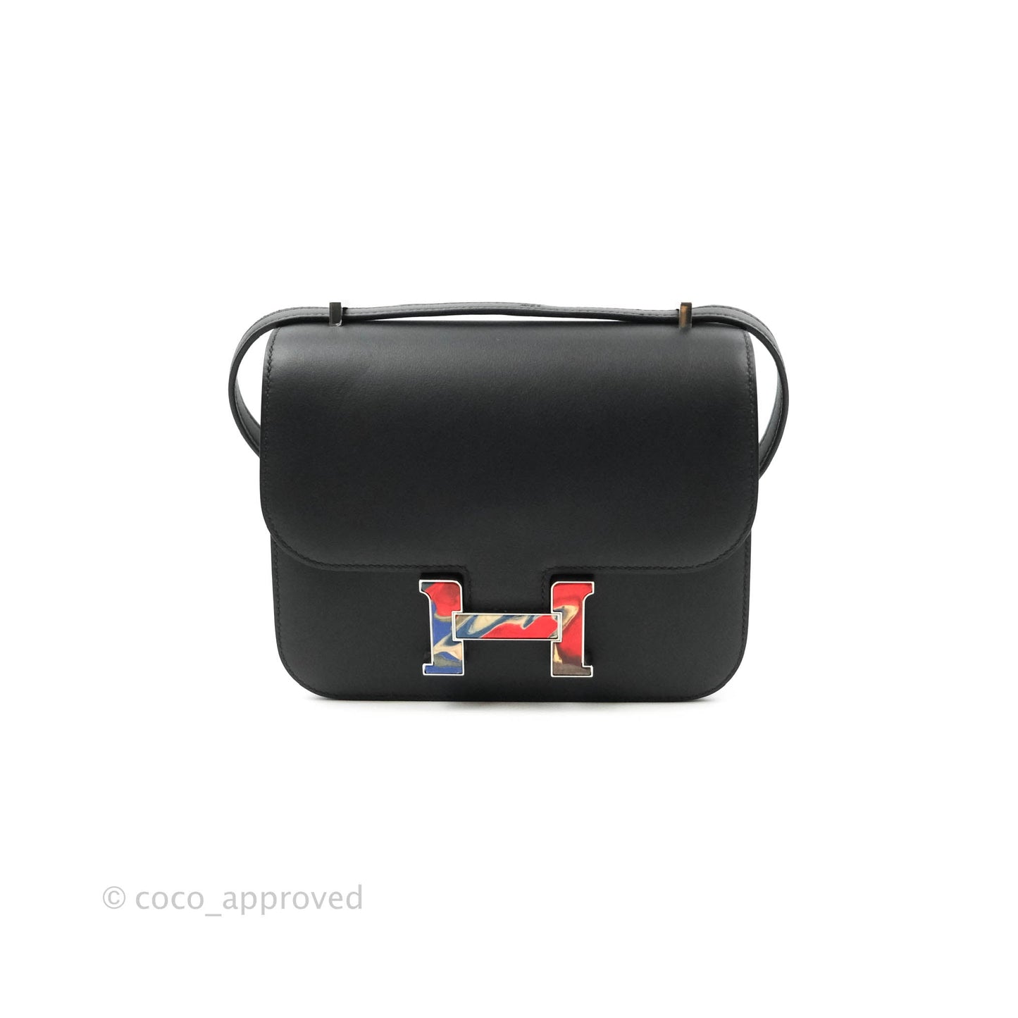 Hermès Constance Mini 18cm Black Swift Marble Lock