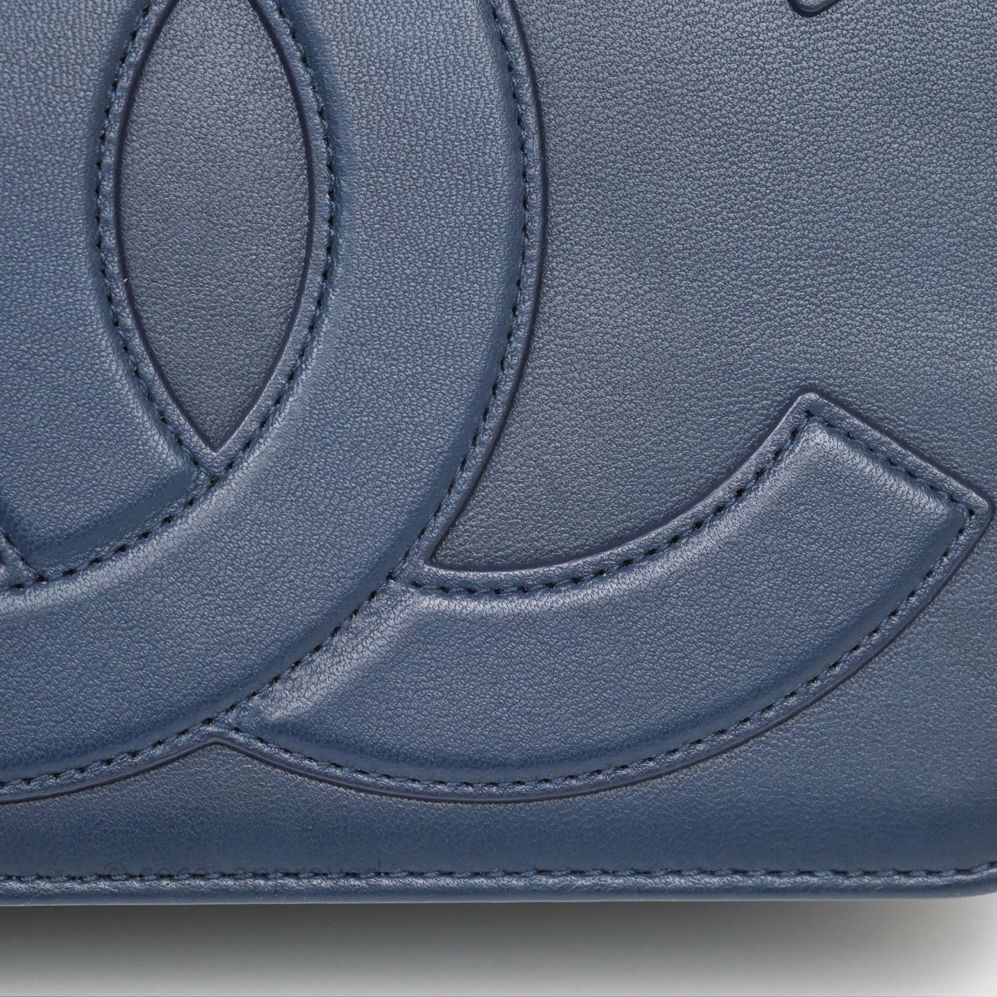 Chanel CC Mania Flap Bag Navy Lambskin Gold Hardware