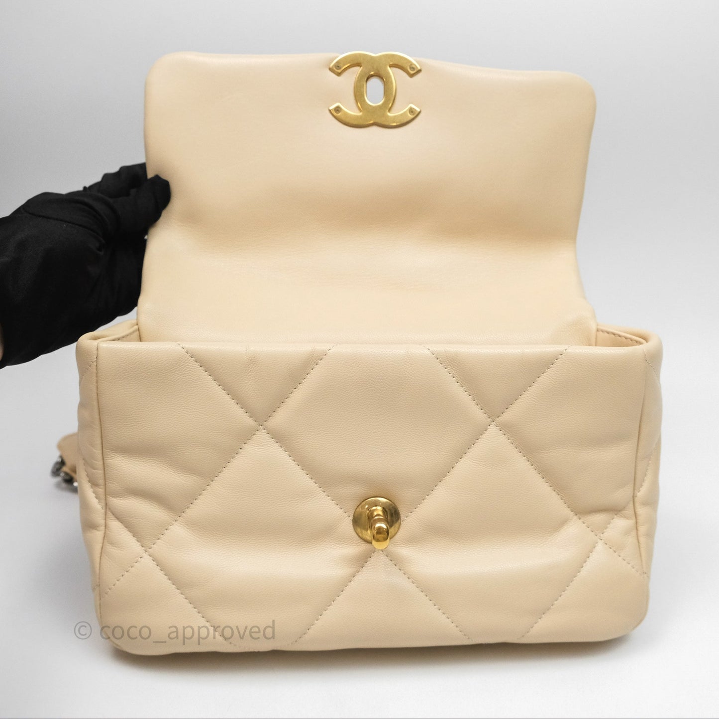 Chanel 19 Small Beige Mixed Hardware