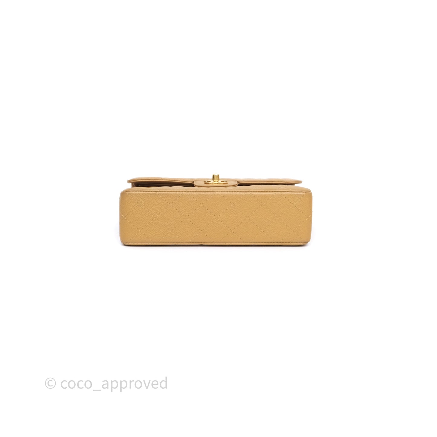 Chanel Classic M/L Medium Flap Quilted Dark Beige Caviar Gold Hardware