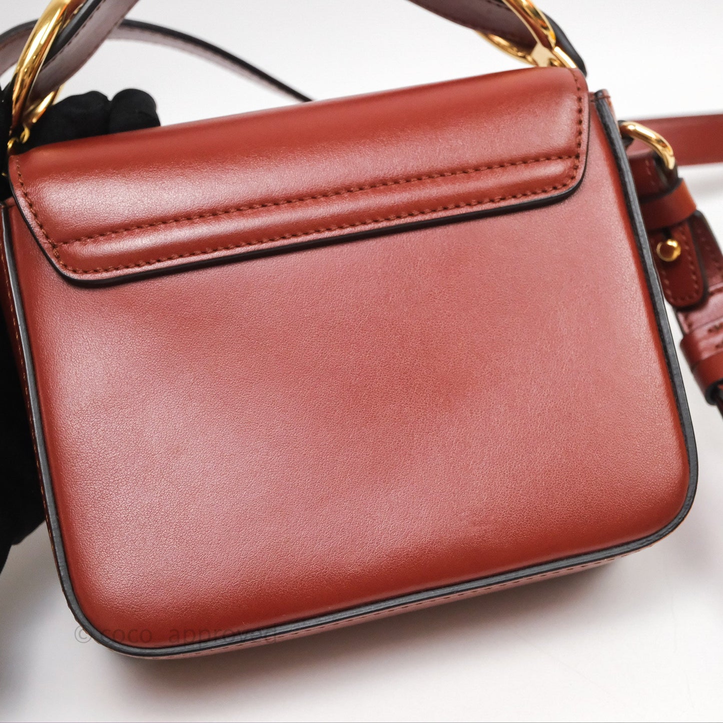 Chloé Mini C Bag Sepia Brown Shiny/Suede Calfskin