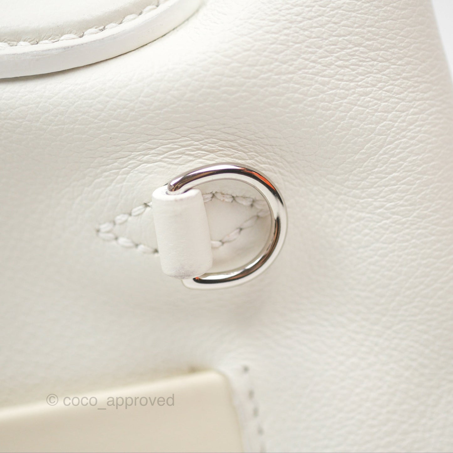 Hermès 24/24 21 Mini Blanc 01/ Nata I2 Evercolor/ Swift Palladium Hardware