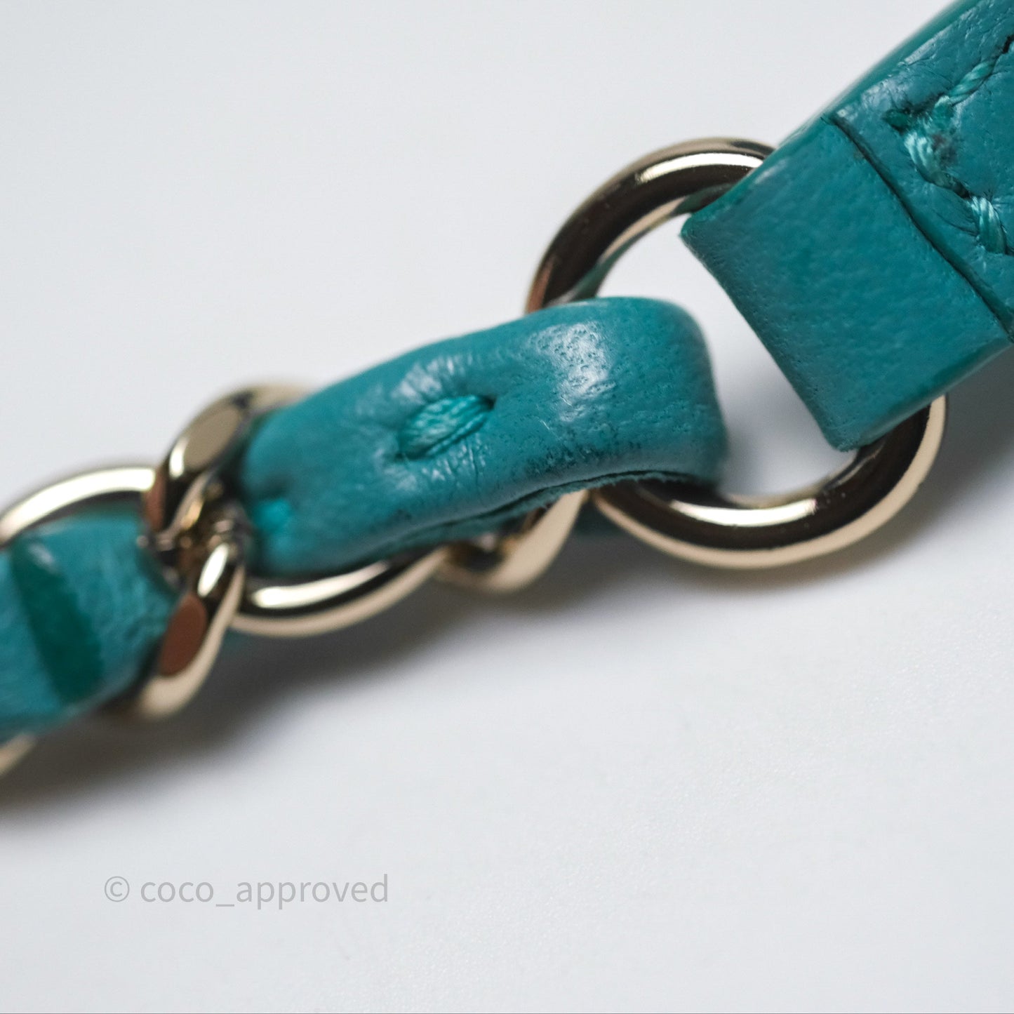 Chanel Pearl CC Drawstring Bucket Bag Teal Green Lambskin Gold Hardware