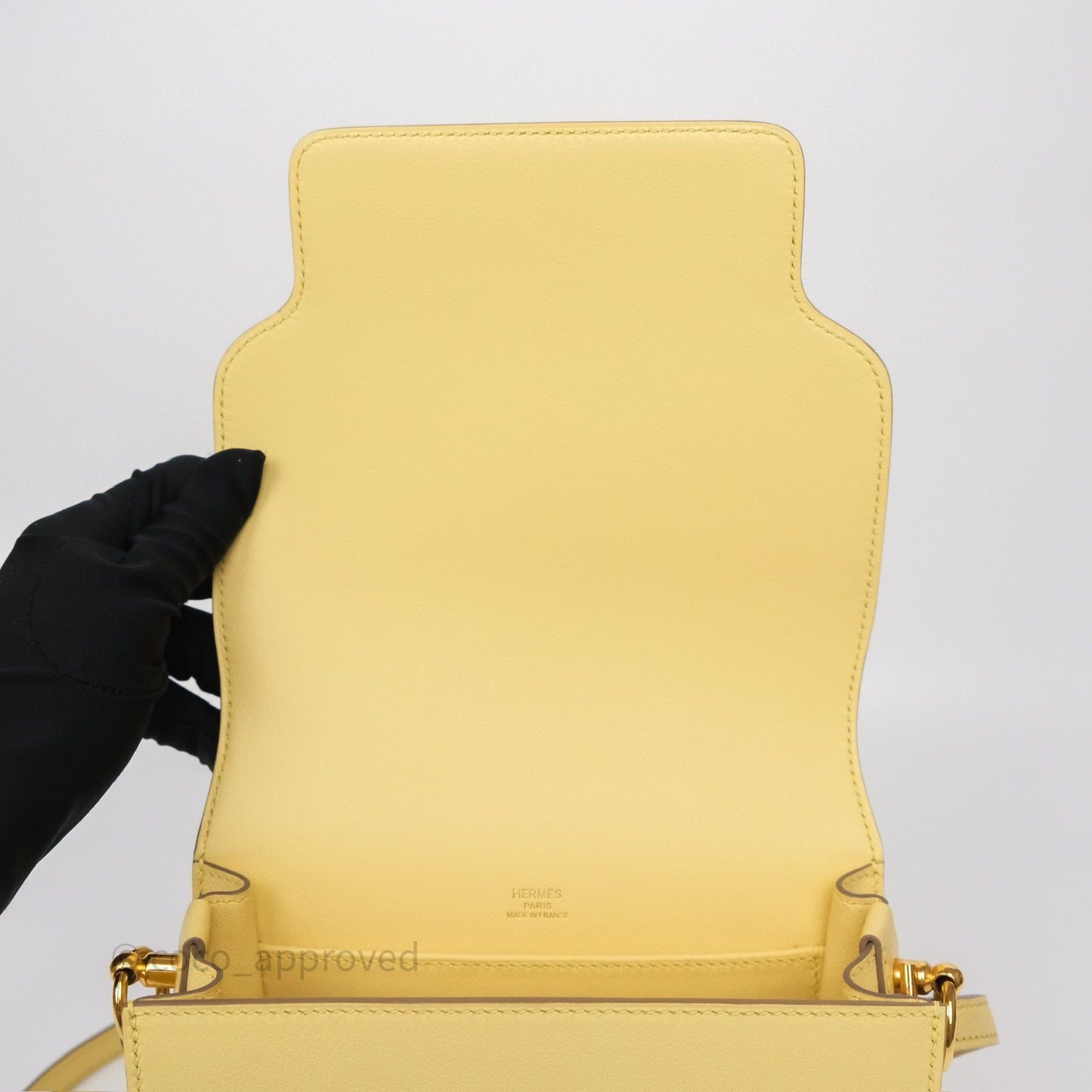 Hermès Roulis Mini 18 Jaune Poussin 1Z Swift Gold Hardware