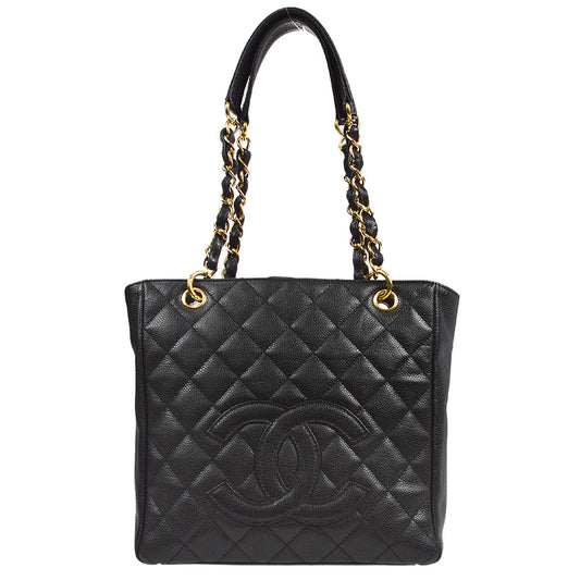 Luxury Chanel 2008-2009 Petite Shopping Tote PST Black Caviar