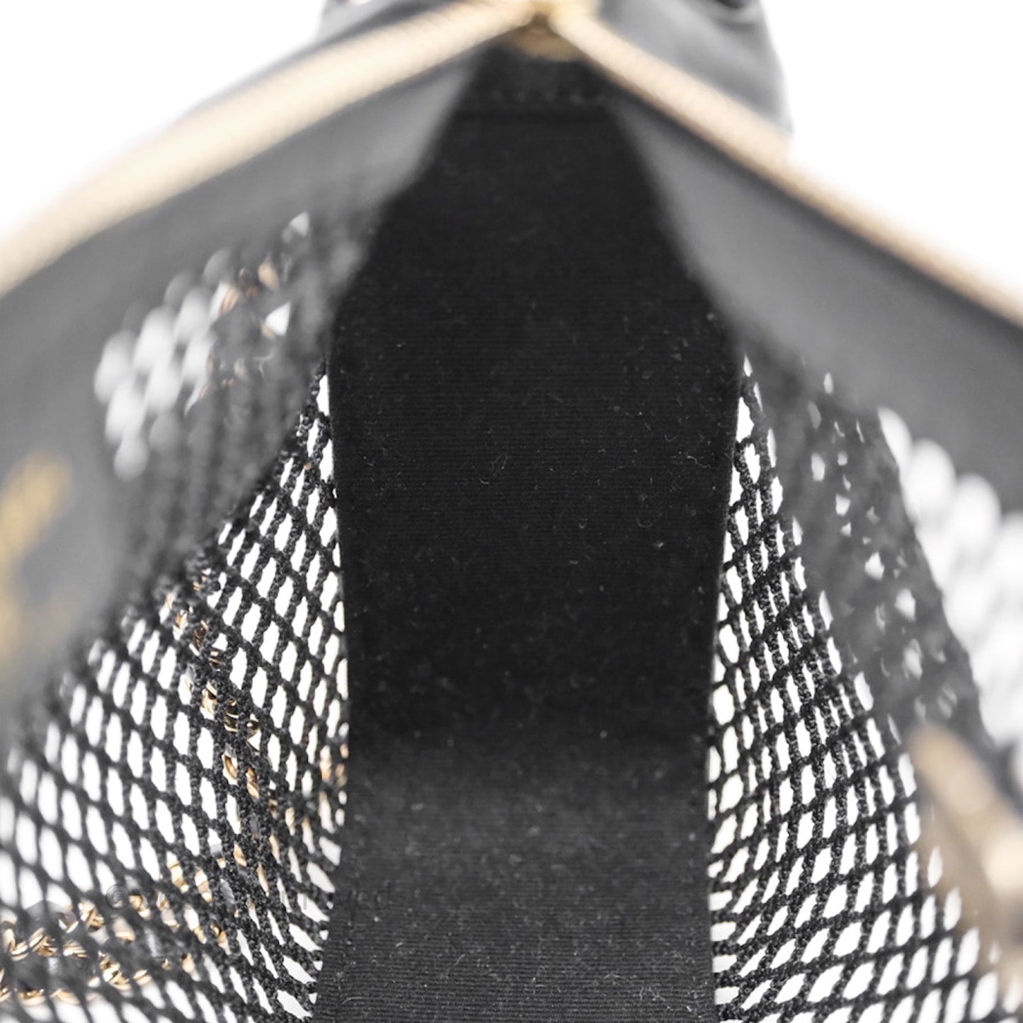 Chanel Mesh Clutch With Chain Black Shiny Lambskin Gold Hardware