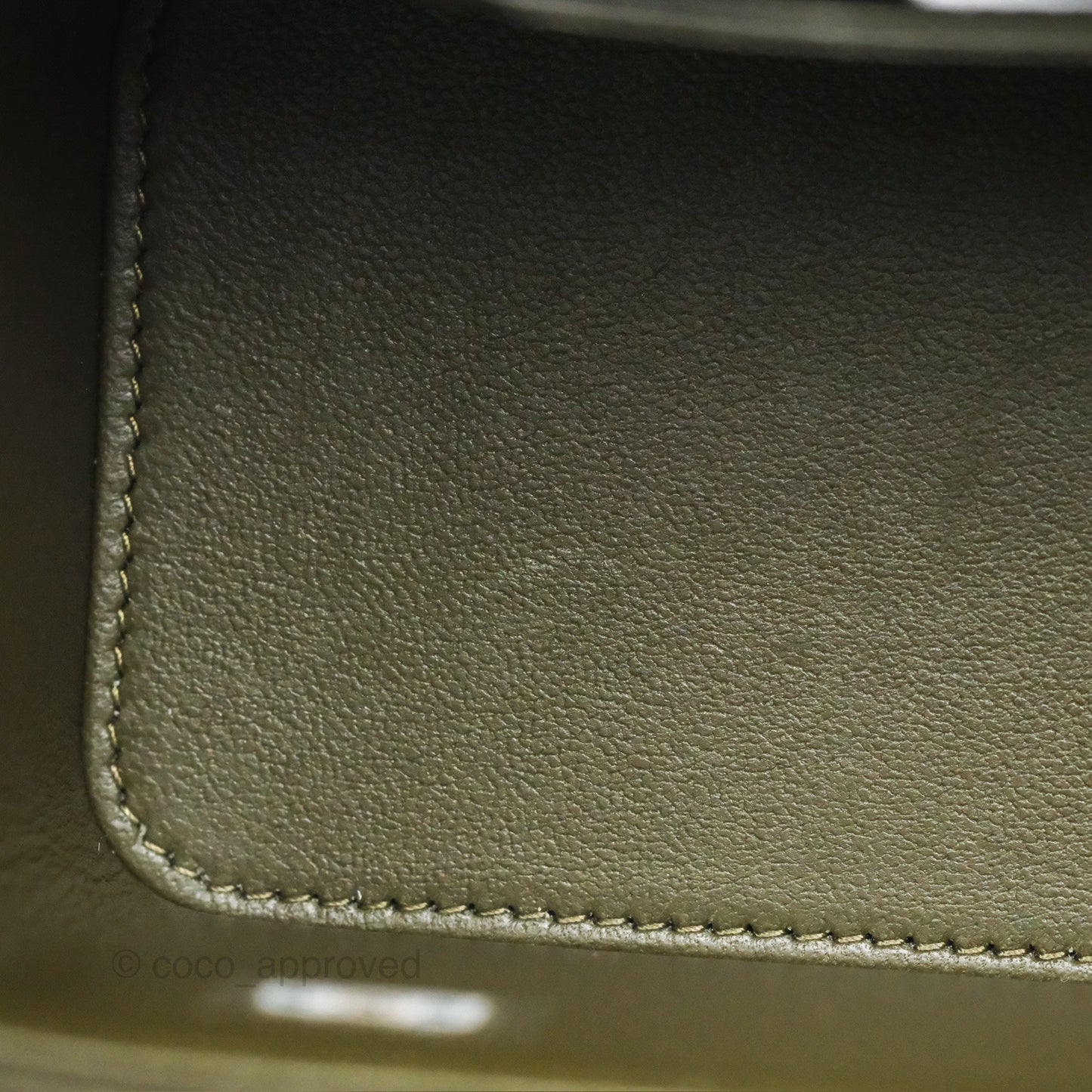 Chanel All Slide Vanity with Adjustable Chain Dark Olive Green Lambskin Aged Gold Hardware