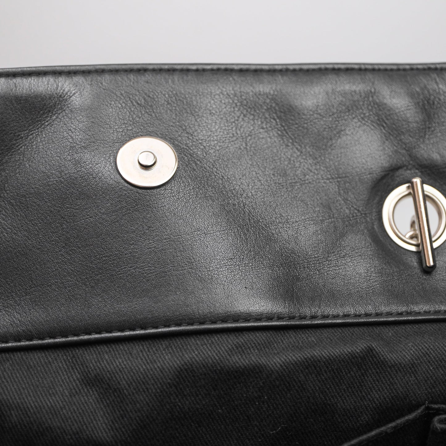 Chanel In The Business Tote Bag Black Calfskin Silver Hardware