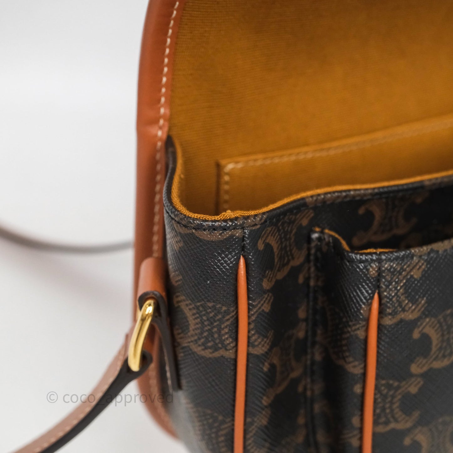 Celine Medium Folco Bag Triomphe Canvas Tan