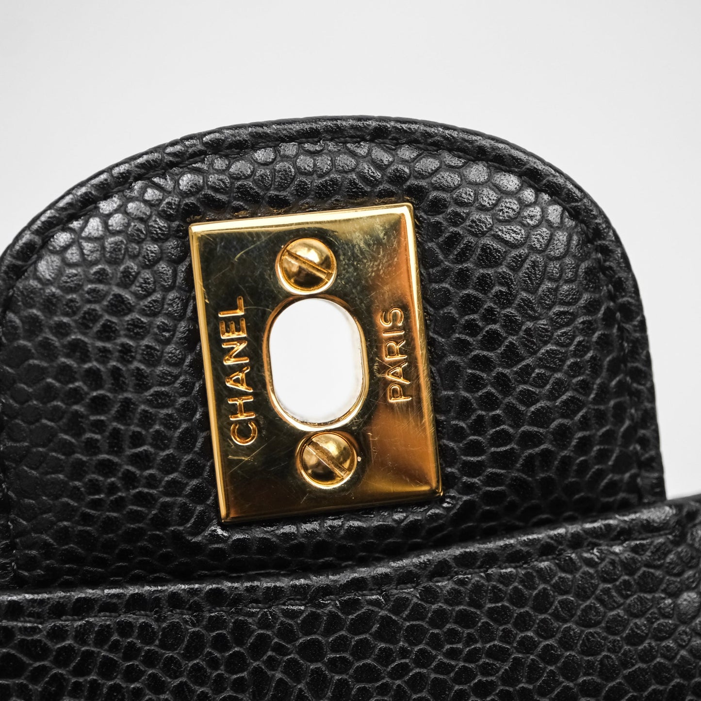 Chanel Classic Medium Flap Quilted Black Caviar Gold Hardware