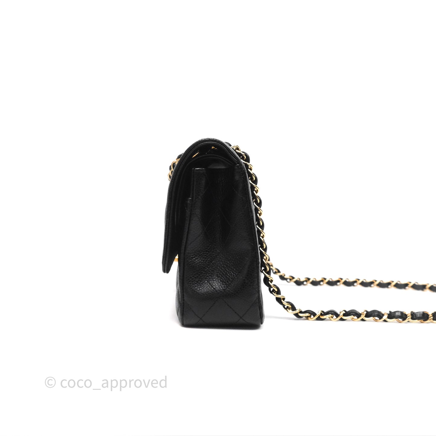 Chanel Classic M/L Medium Flap Quilted Black Caviar Gold Hardware