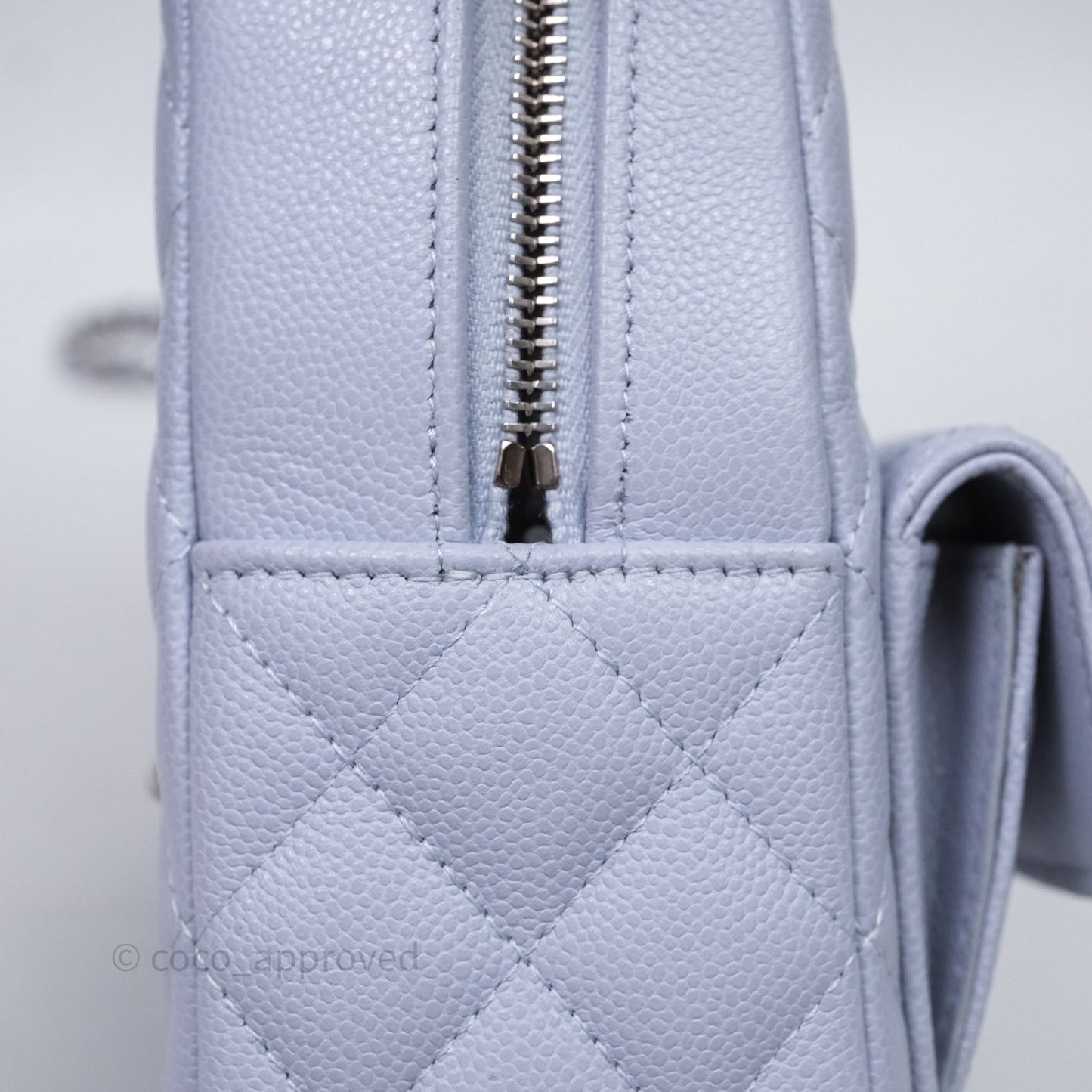 Chanel Classic Mini Backpack Light Blue Caviar Silver Hardware