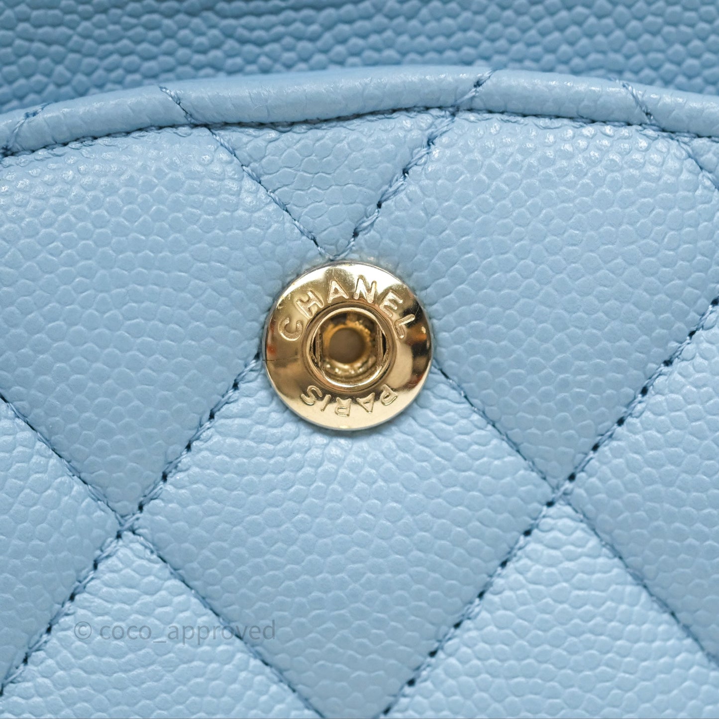 Chanel Classic M/L Medium Flap Quilted Blue Caviar Gold Hardware