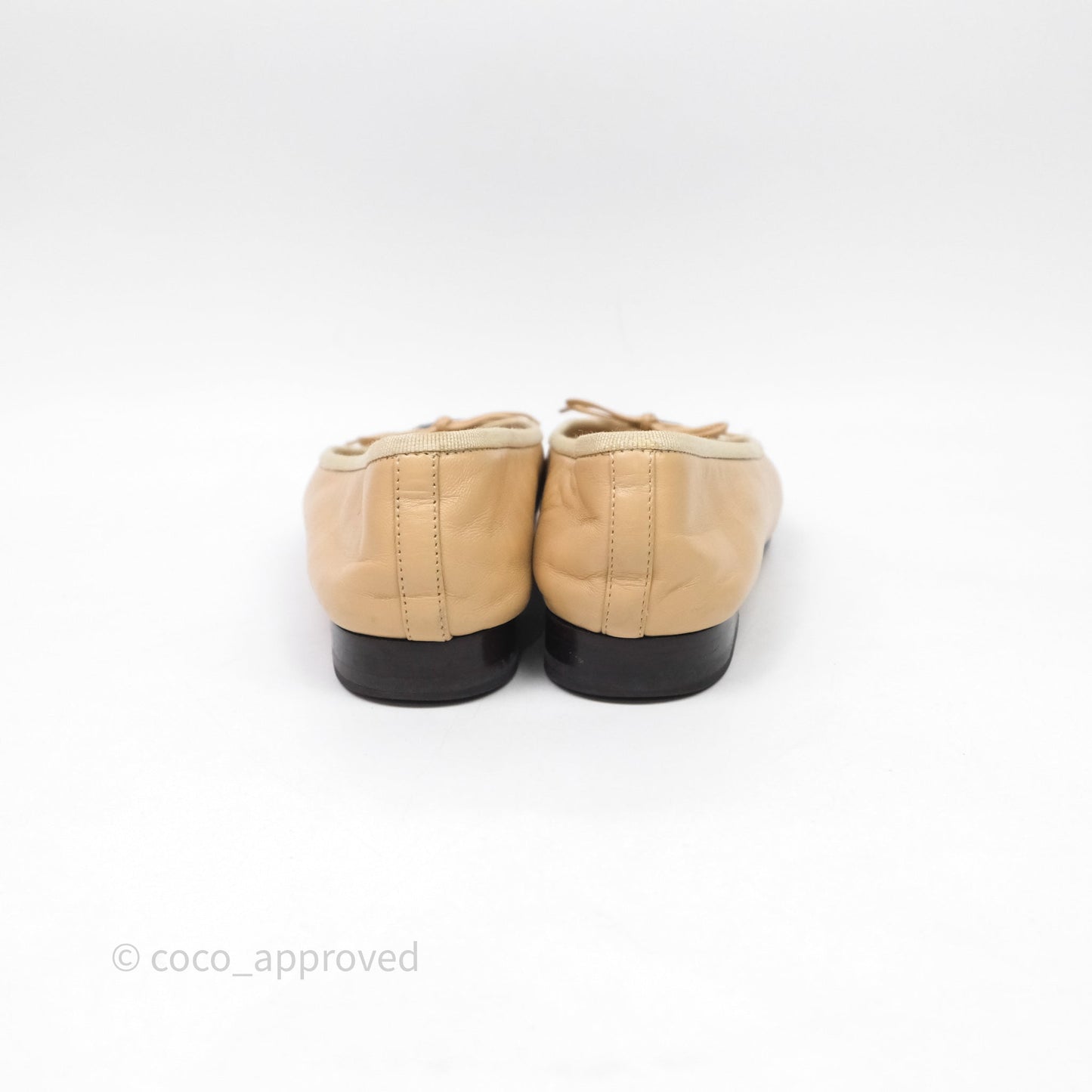 Chanel Ballerina Flats Black Beige Size 36