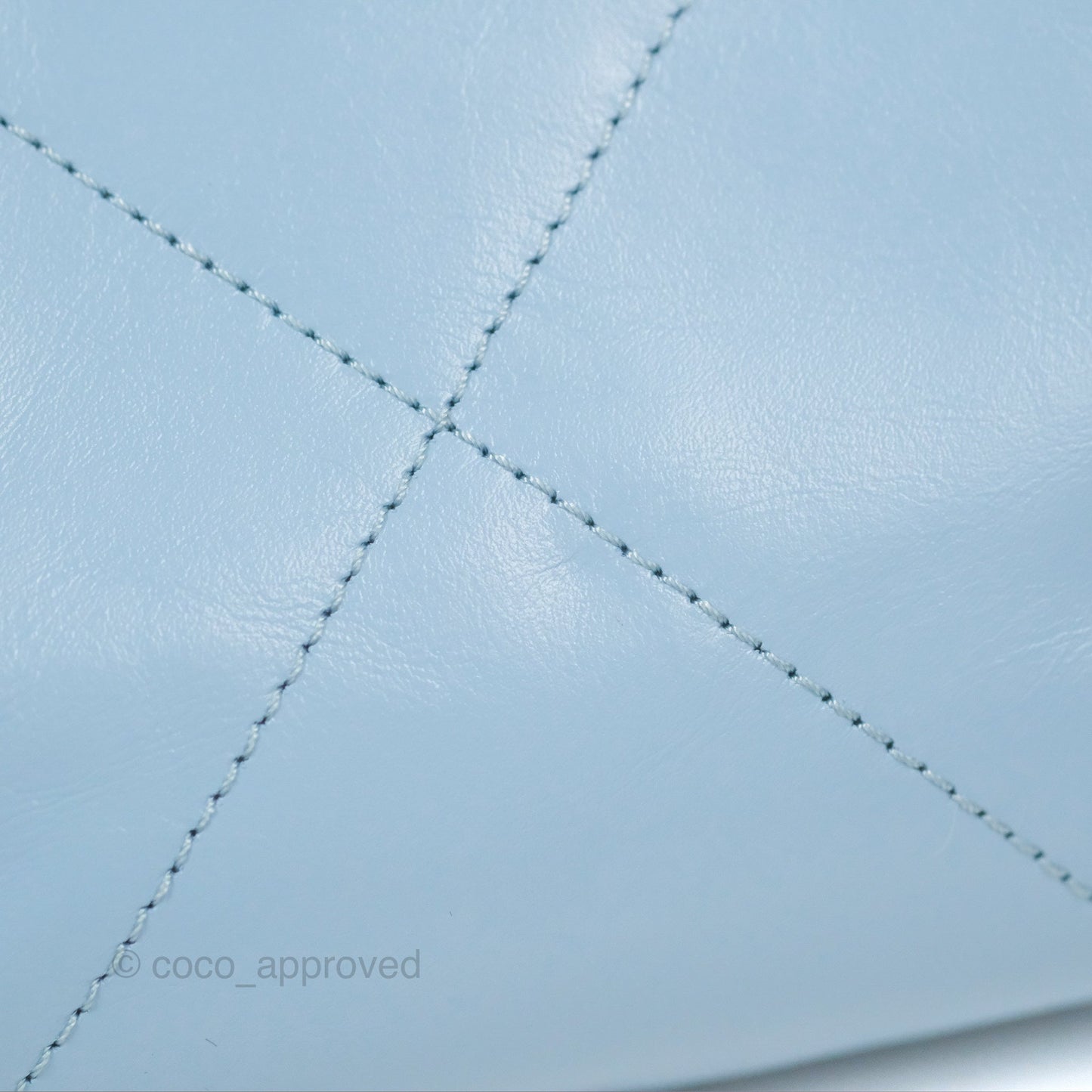 Chanel 22 Mini Bag Light Blue Crumpled Calfskin