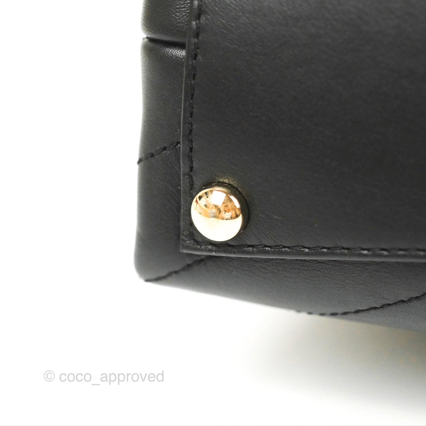 Chanel Chevron Stitched Coco Flap Bag Black Calfskin Gold Hardware