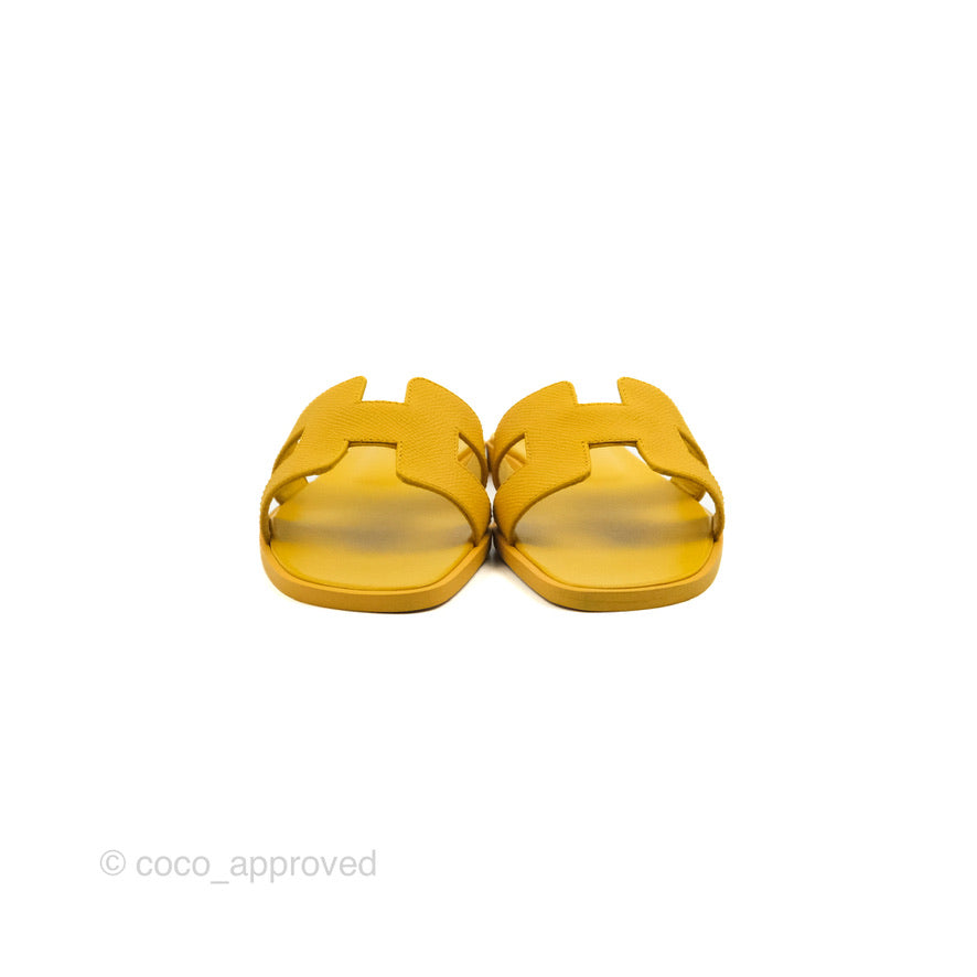 Hermès Oran Sandals in Mustard Yellow Size 35