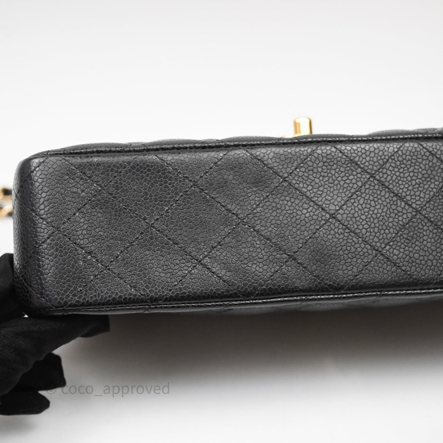 Chanel Classic M/L Medium Flap Quilted Black Caviar Gold Hardware