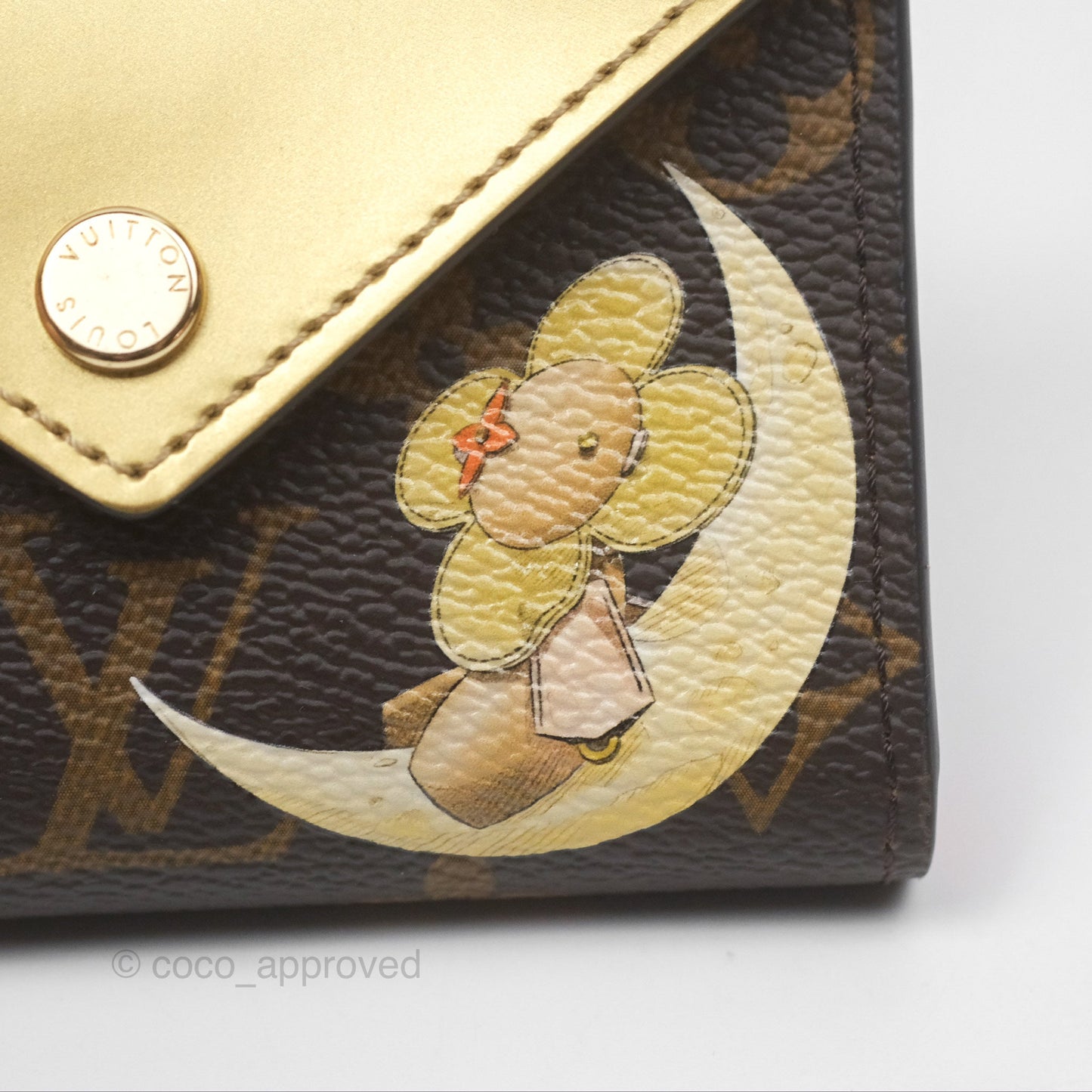 Louis Vuitton Vivienne Moon Poker Card with Gold Monogram Card Holder