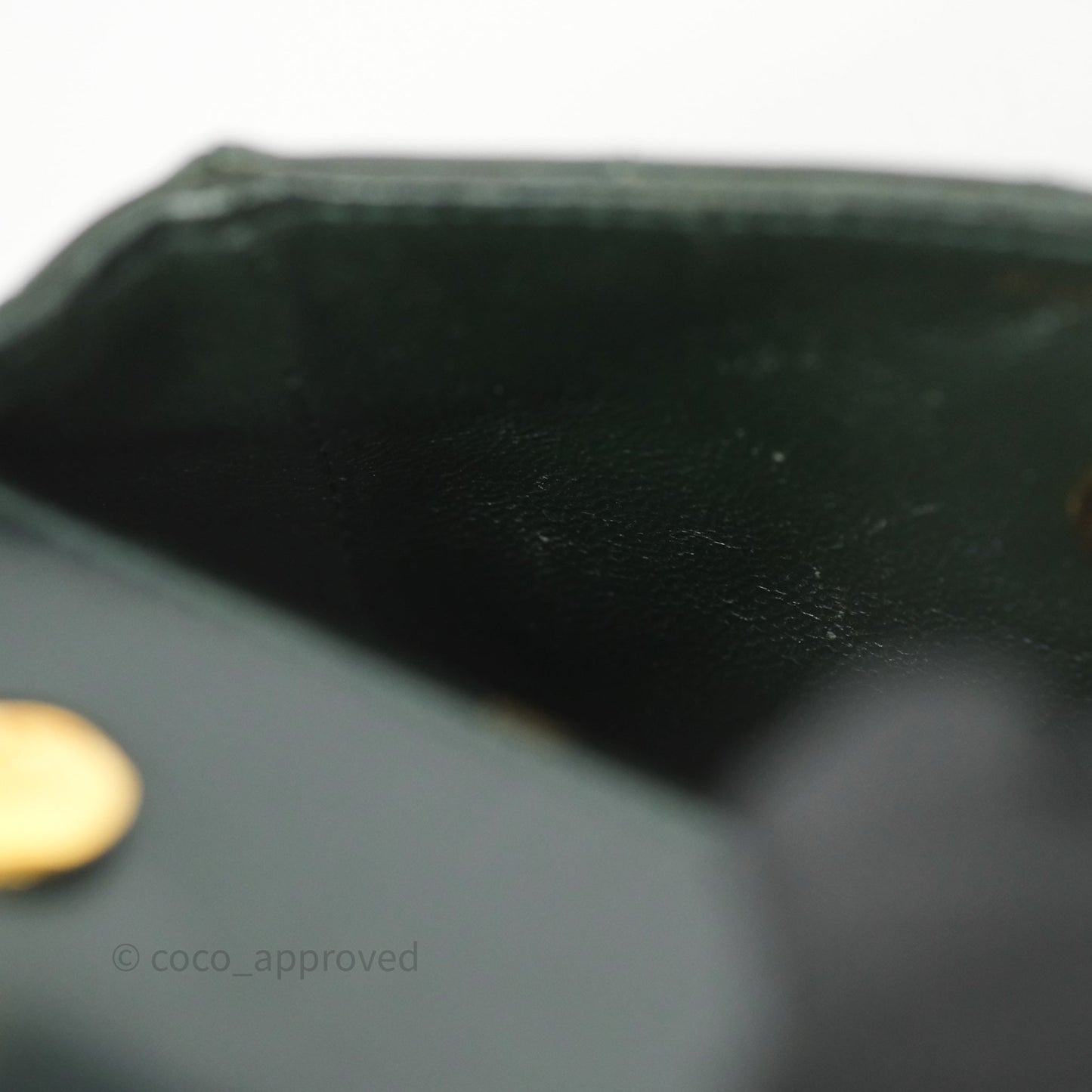 Chanel Vintage Mini Flap Bag Dark Green Lambskin Gold Hardware