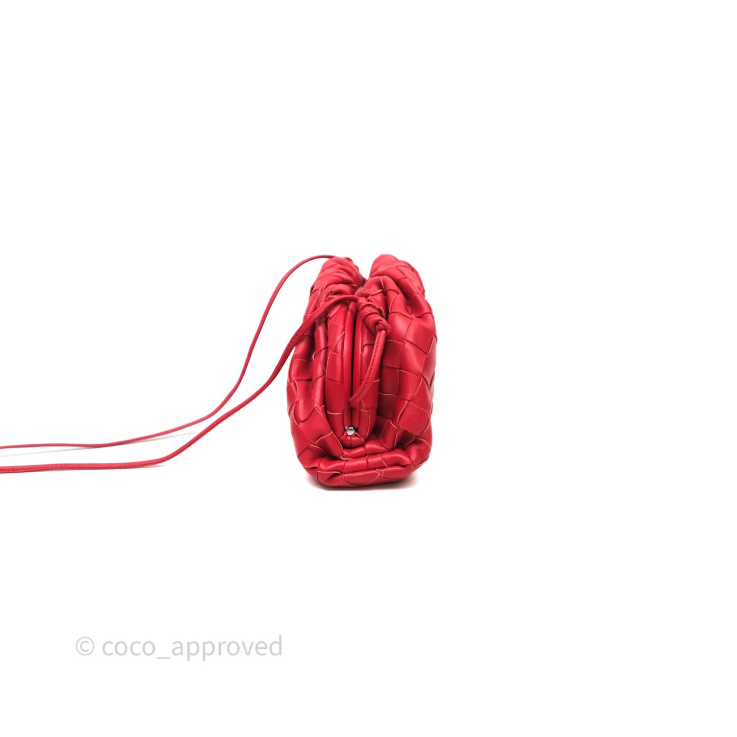 Bottega Veneta Mini Pouch Red Intrecciato Lambskin