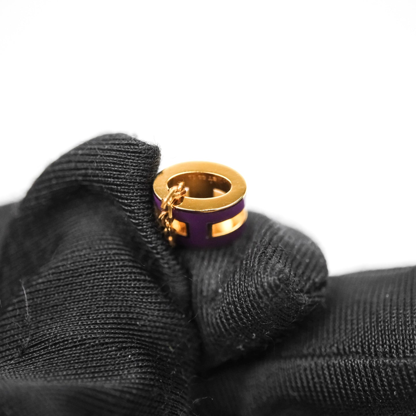Hermès Mini Pop H Pendant Necklace Purple Gold Hardware