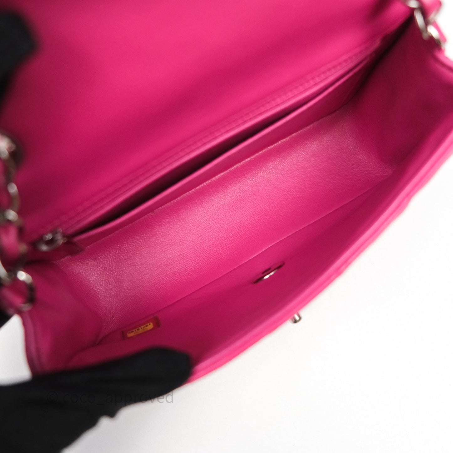 Chanel Mini Rectangular Quilted Dark Pink Lambskin Silver Hardware