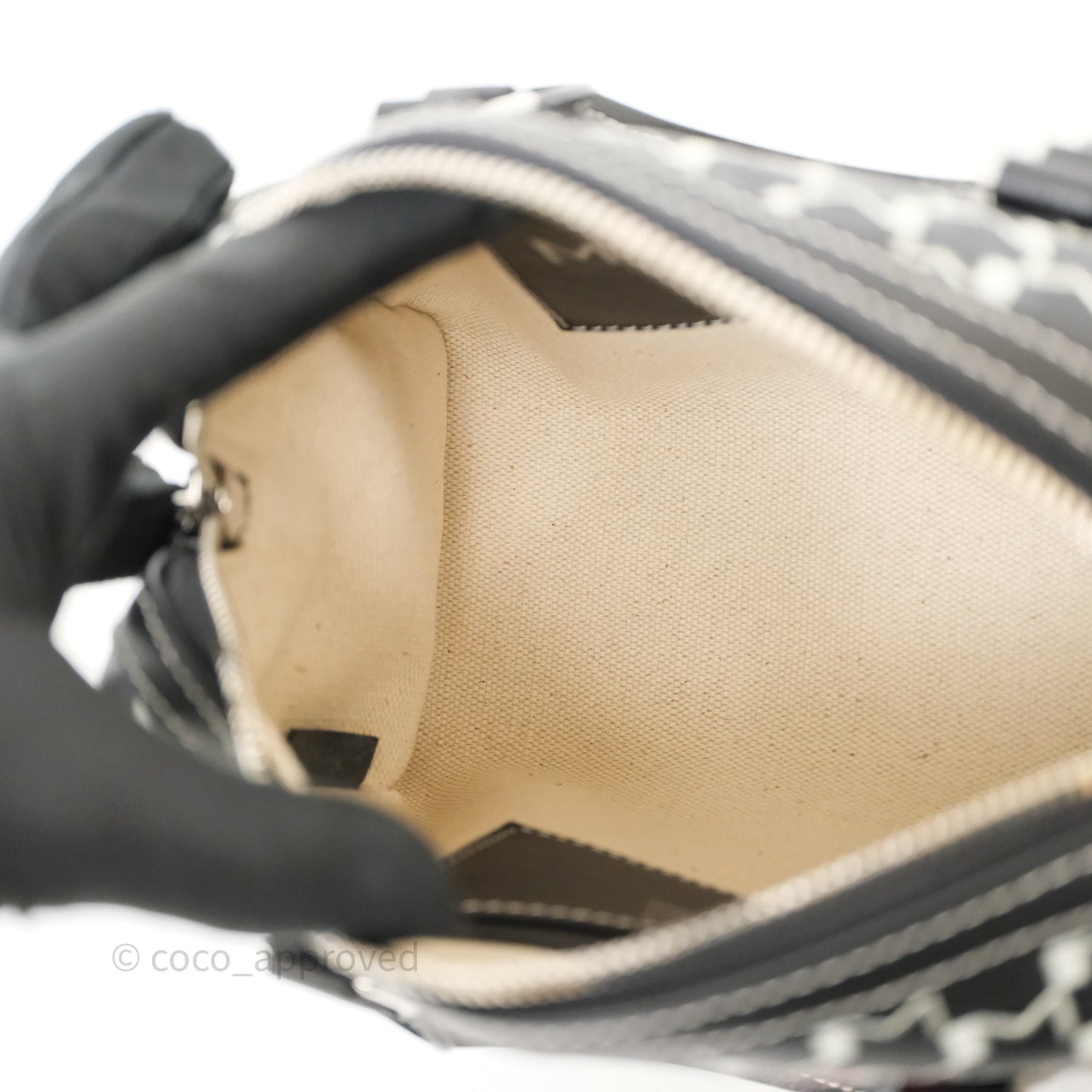 Moynat X Kasing Lung 48H Mini M Labubu Bag Black Canvas Sliver Hardware