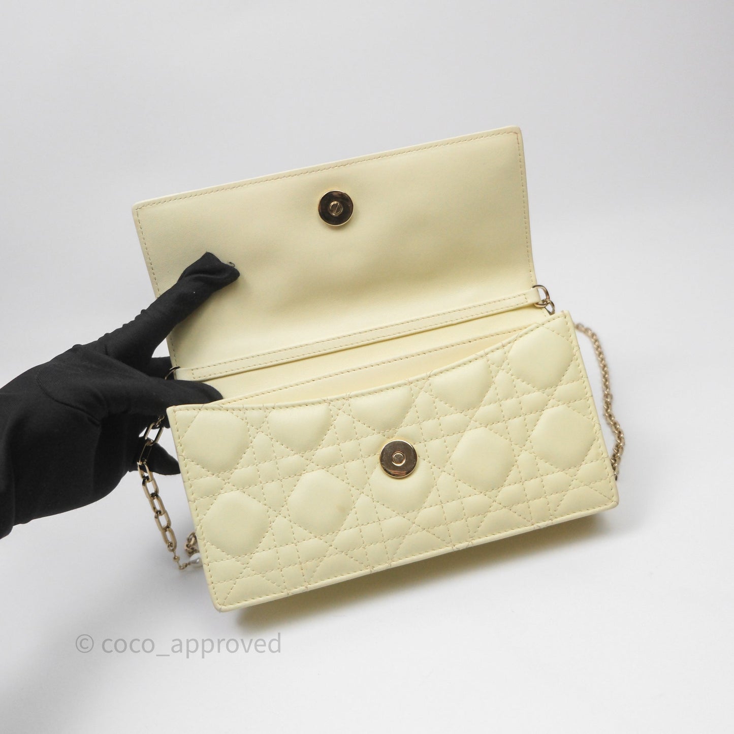 Christian Dior My Dior Mini Bag Yellow Cannage Lambskin Gold Hardware