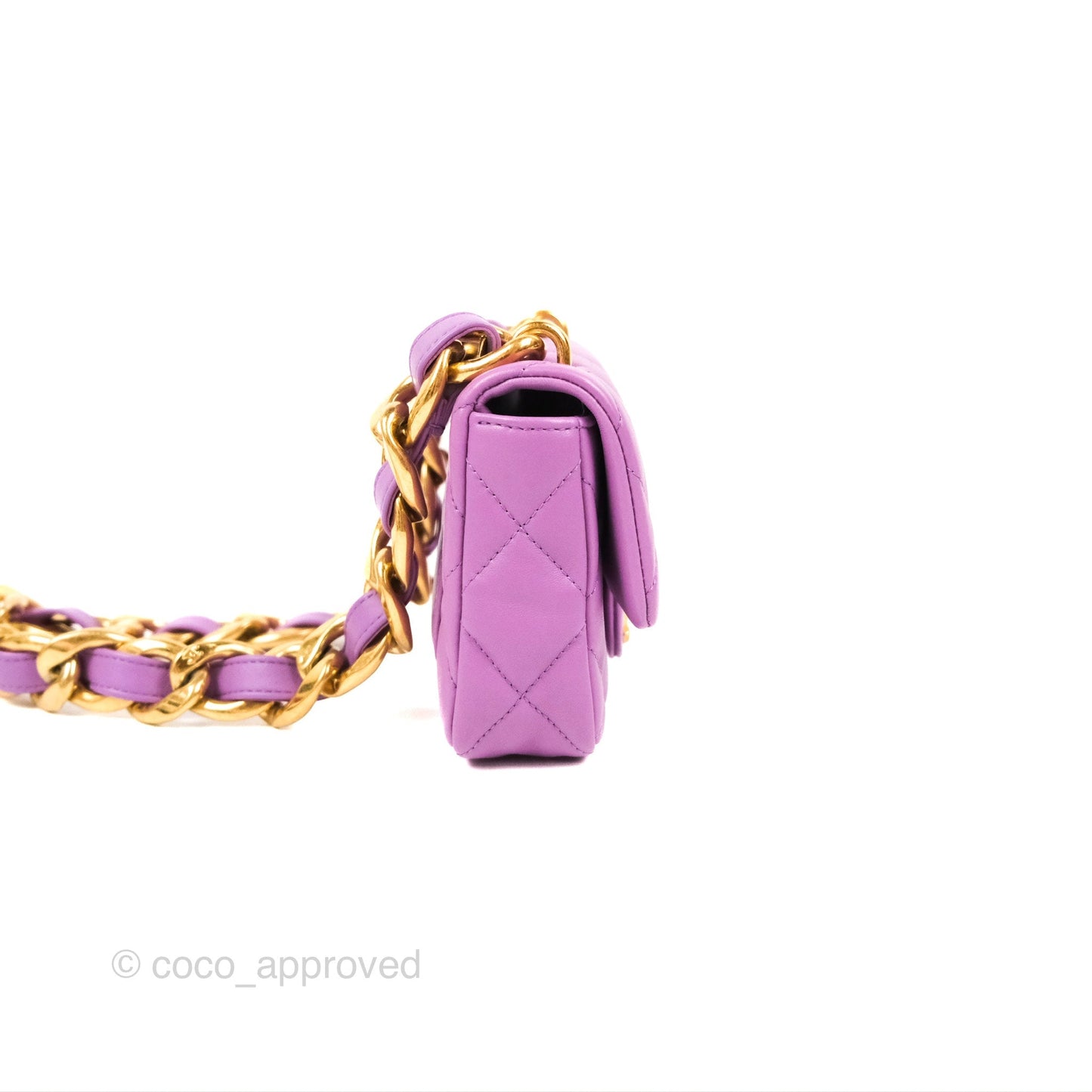 Chanel Quilted Mini CC Funky Town Flap Purple Lambskin Gold Hardware