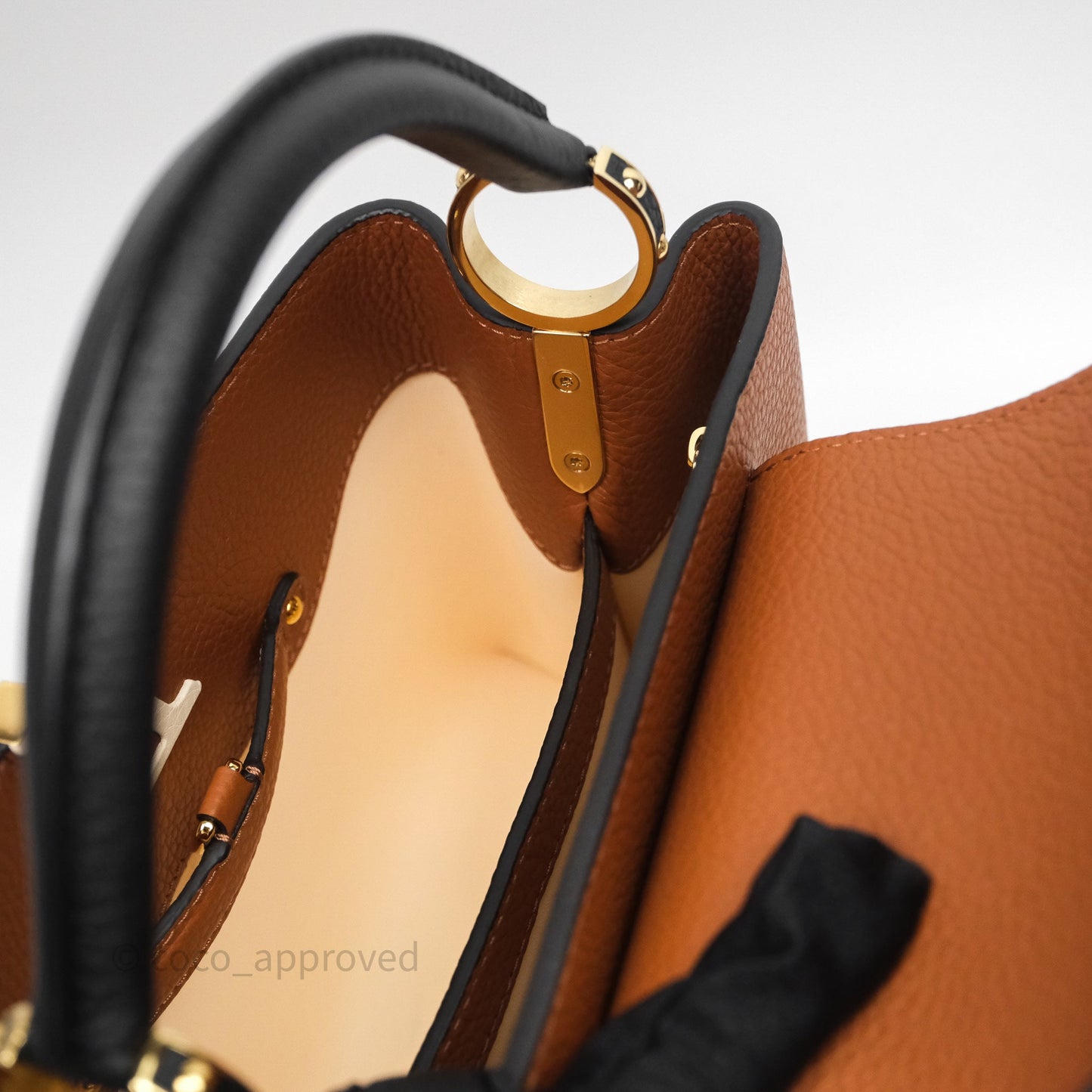 Louis Vuitton Taurillon Capucines BB Tan Gold Hardware