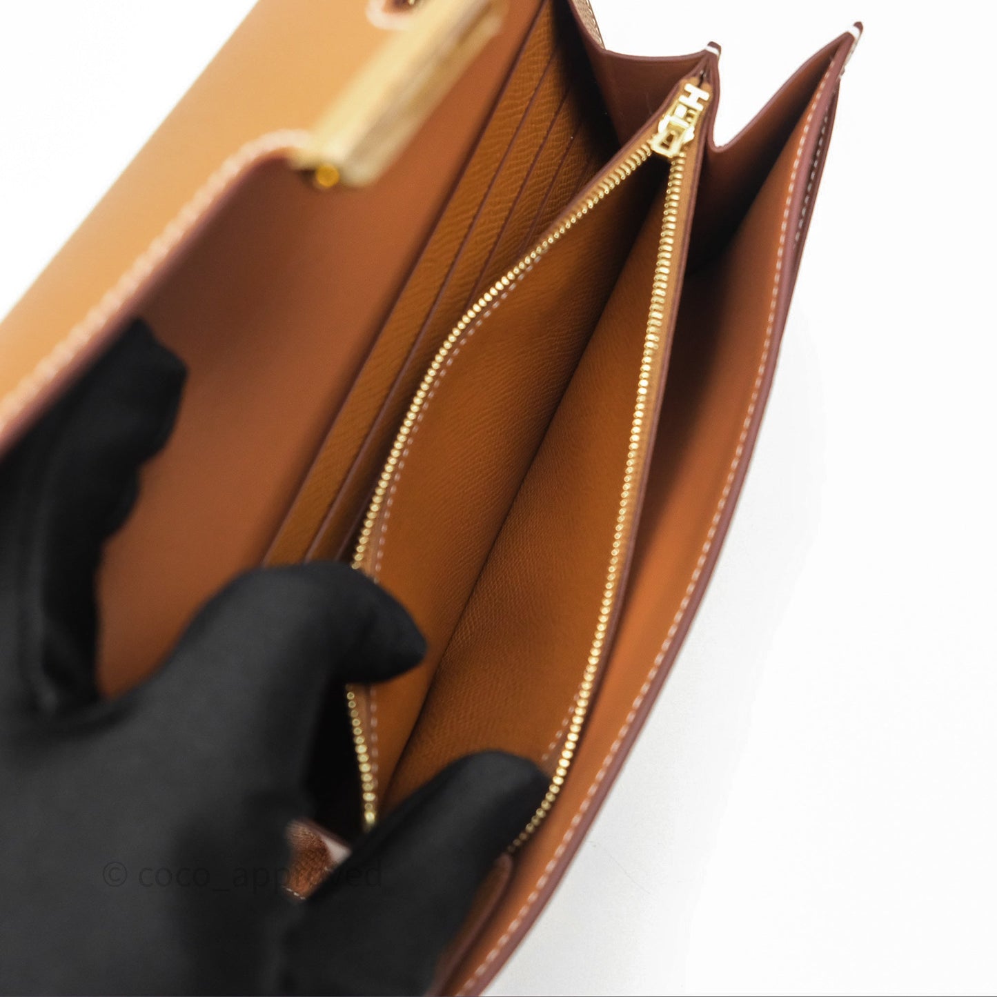 Hermès Constance Long To Go Wallet Gold Epsom Gold Hardware