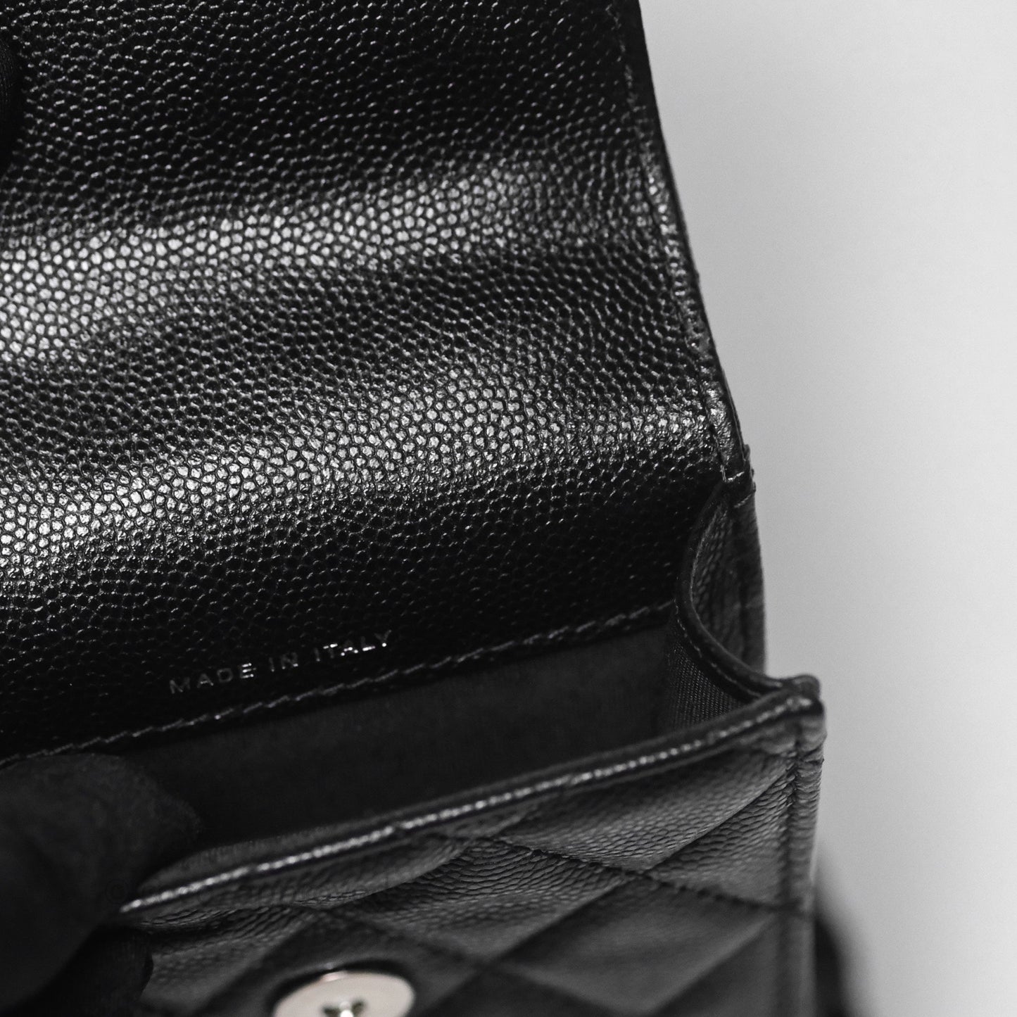 Chanel Incognito Phone Holder So Black Caviar Black Hardware