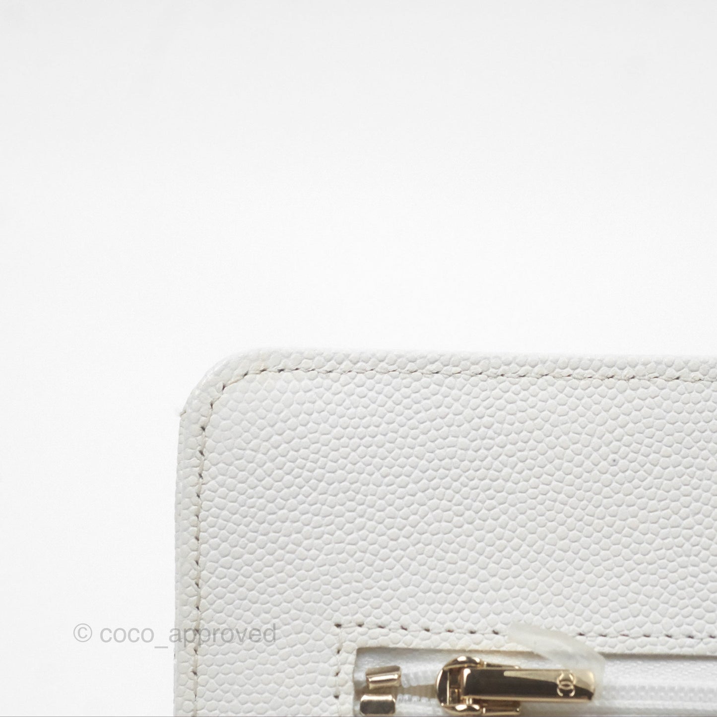 Chanel Quilted Classic Wallet on Chain WOC White Caviar Gold Hardware