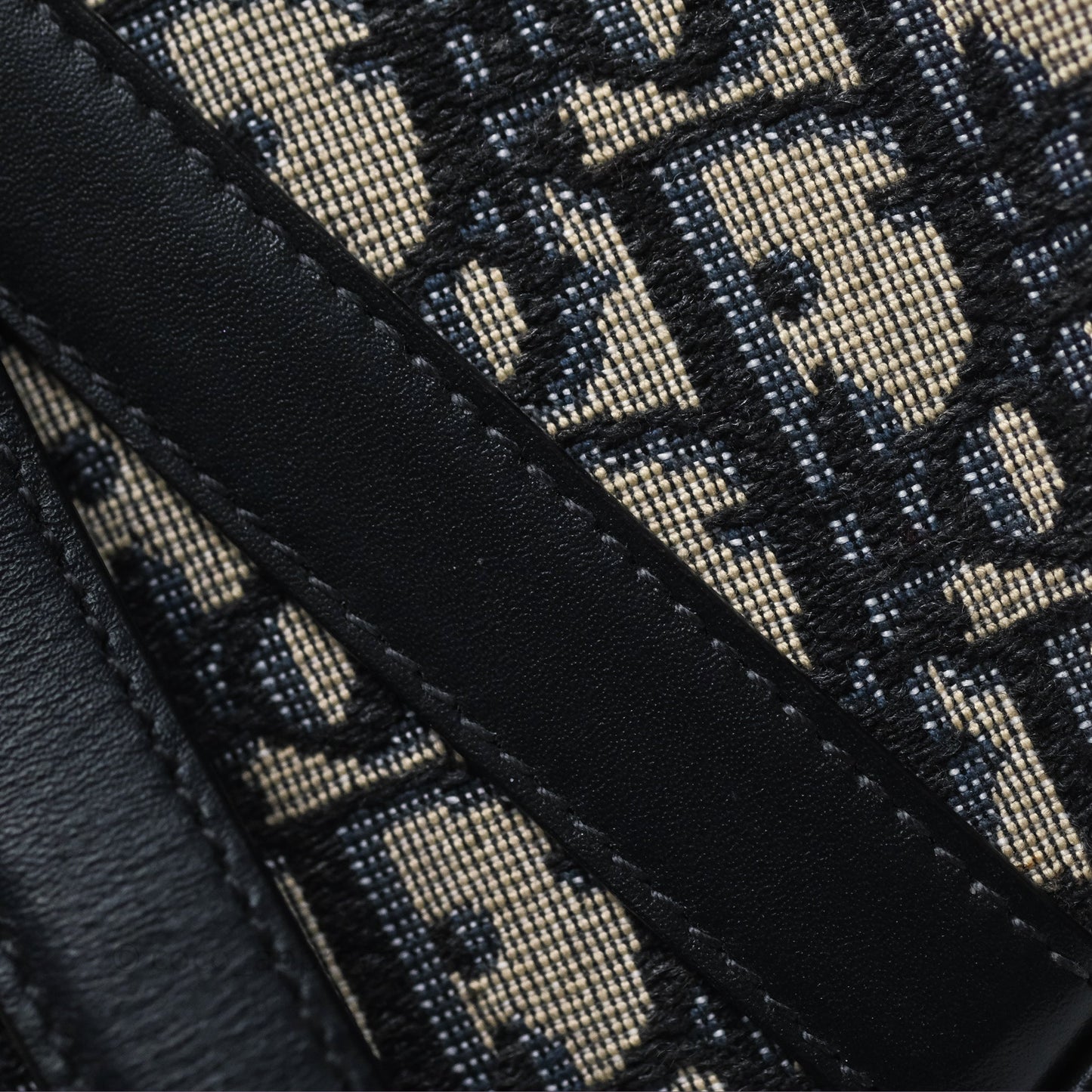 Christian Dior Saddle Bag Blue Oblique Jacquard Gold Hardware