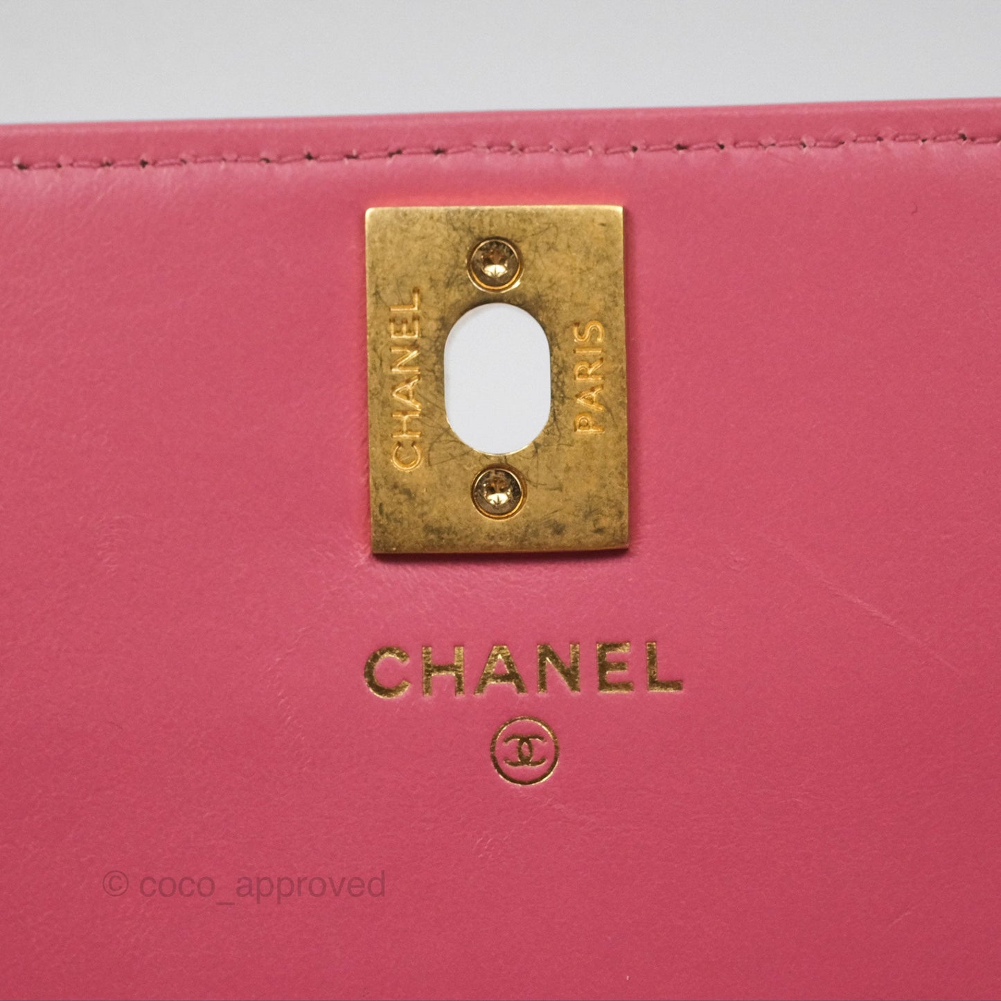 Chanel All Slide Wallet on Chain WOC Adjustable Chain Quilted Pink Lambskin