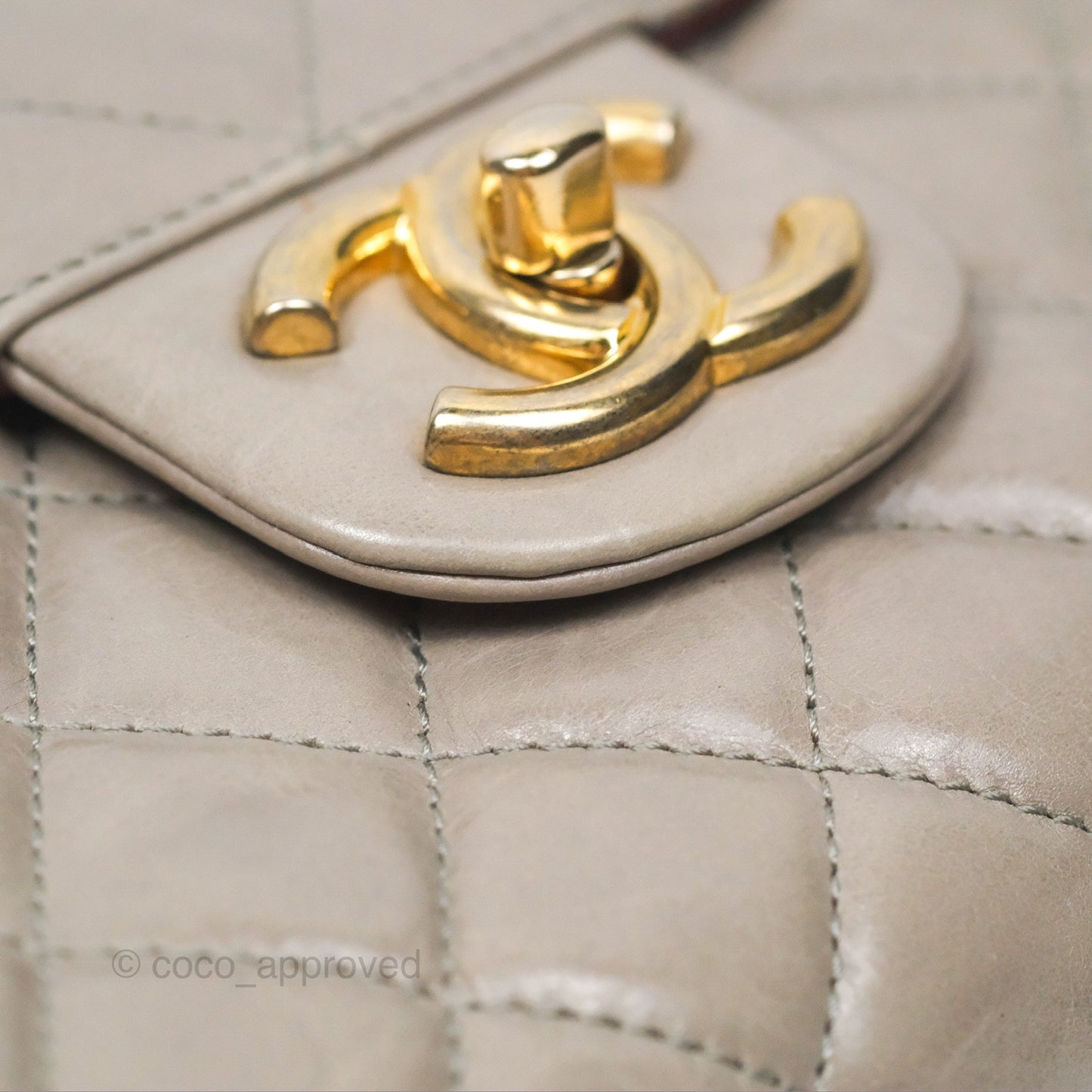 Chanel Accordion Flap Bag Taupe Crinkled Glazed Calfskin