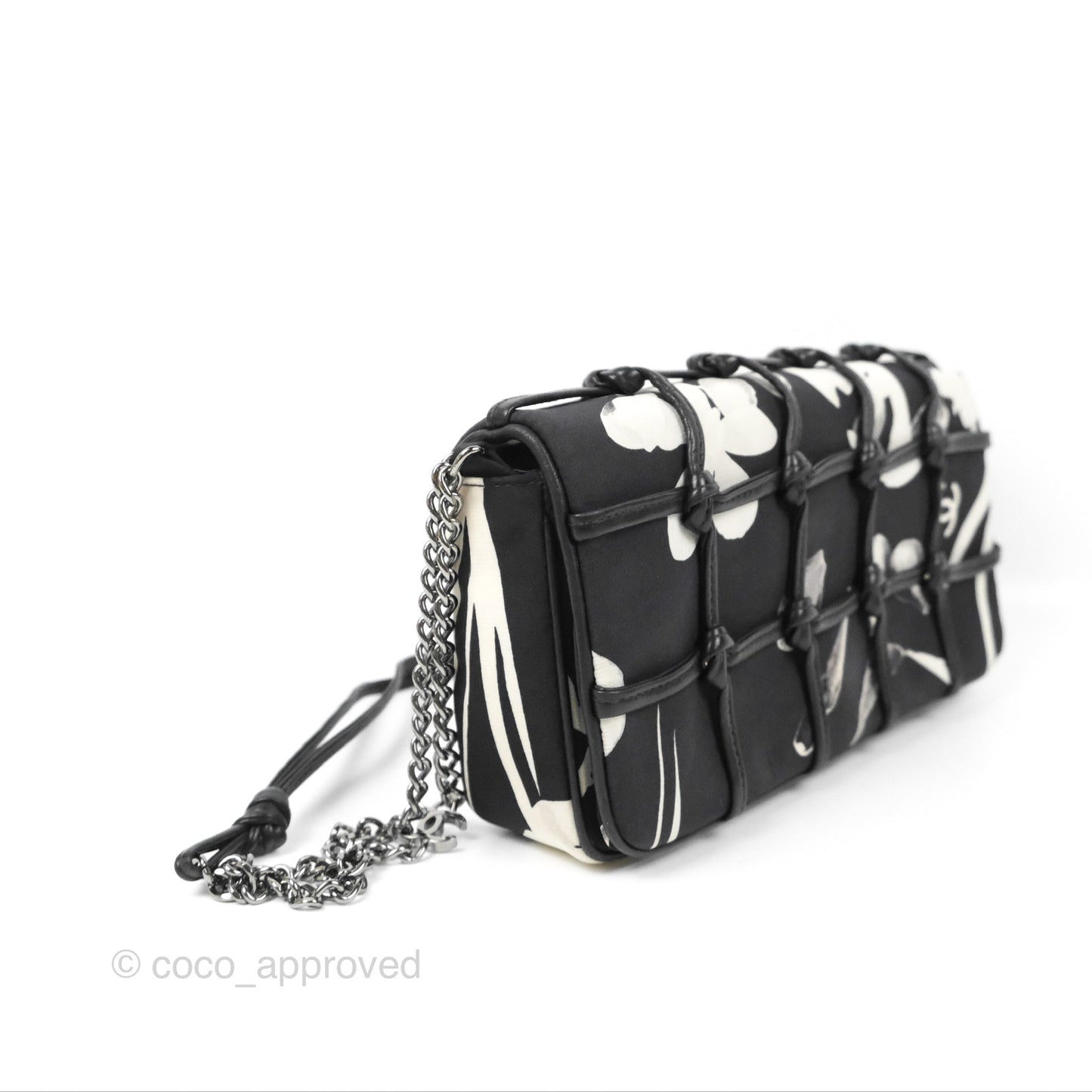 Chanel Timeless Tahiti Canvas Bag Navy Leather