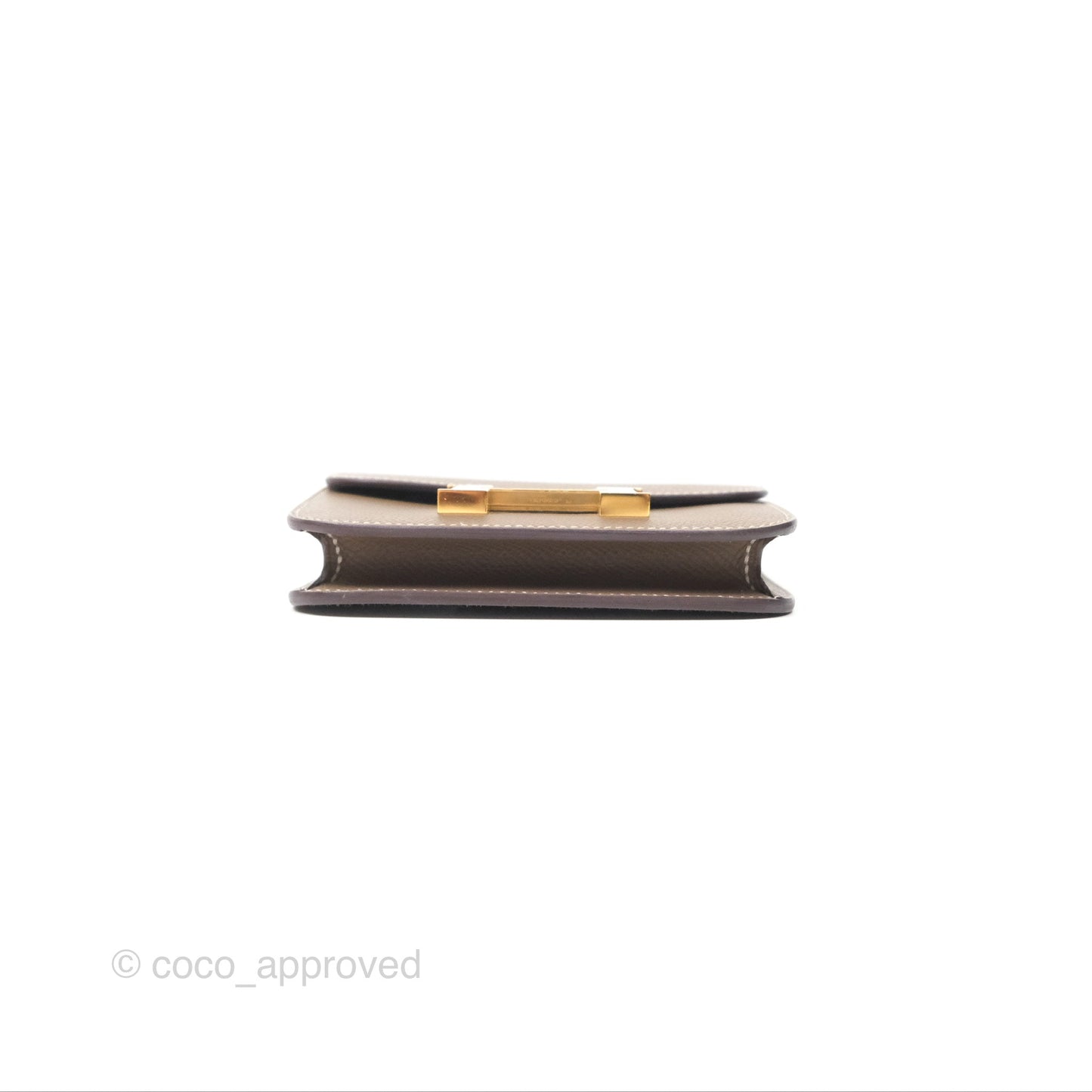 Hermès Constance Slim Wallet Etoupe Epsom Gold Hardware